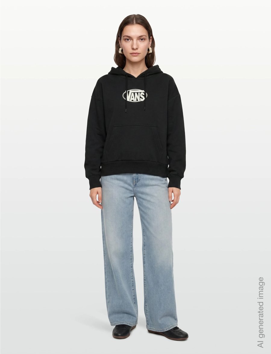 VANS - OVAL LOGO RETRO PO - kapuutsiga dressipluusid - black - 4