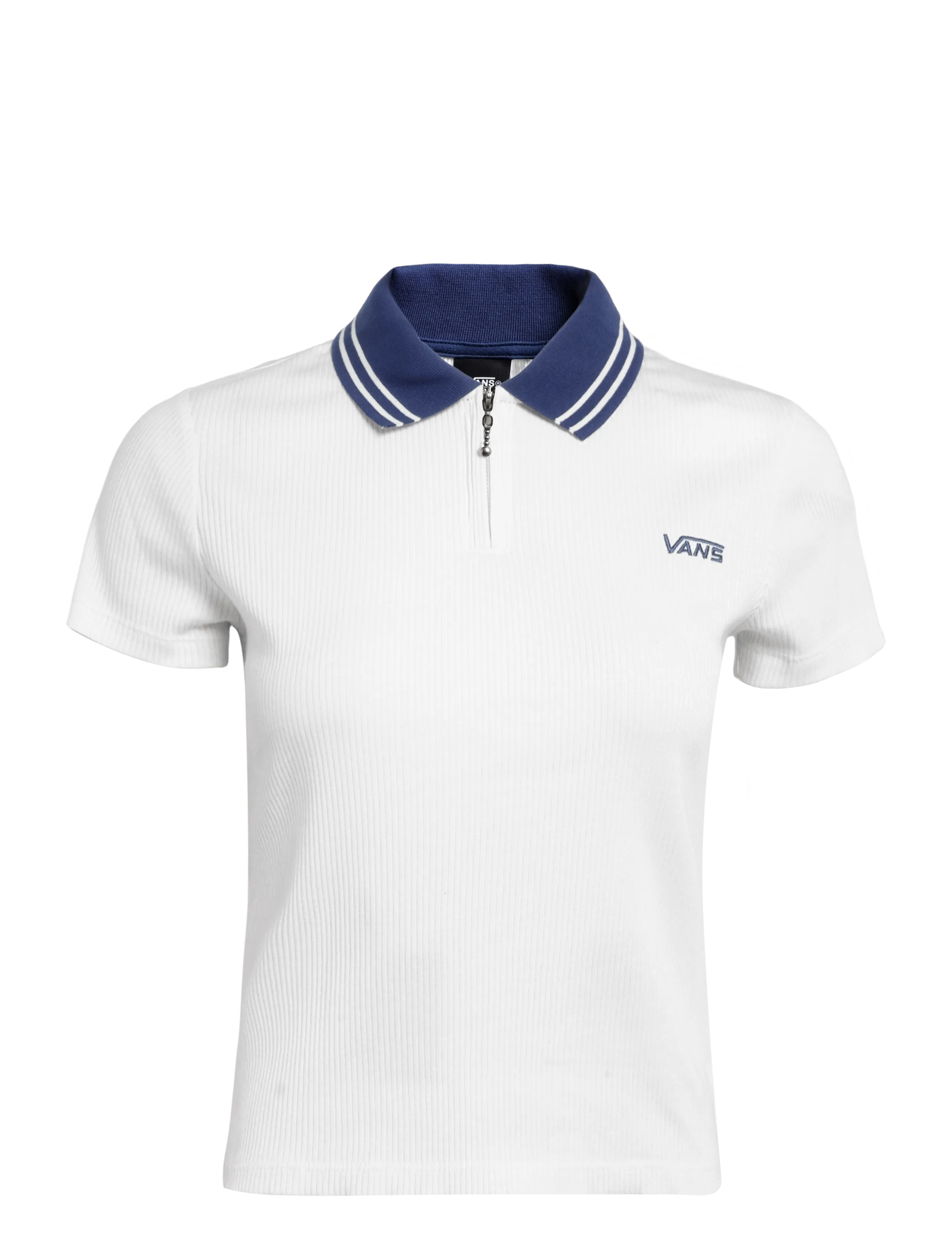 VANS Priscilla Polo SS Top + Piping - New Arrivals - EGRET / white