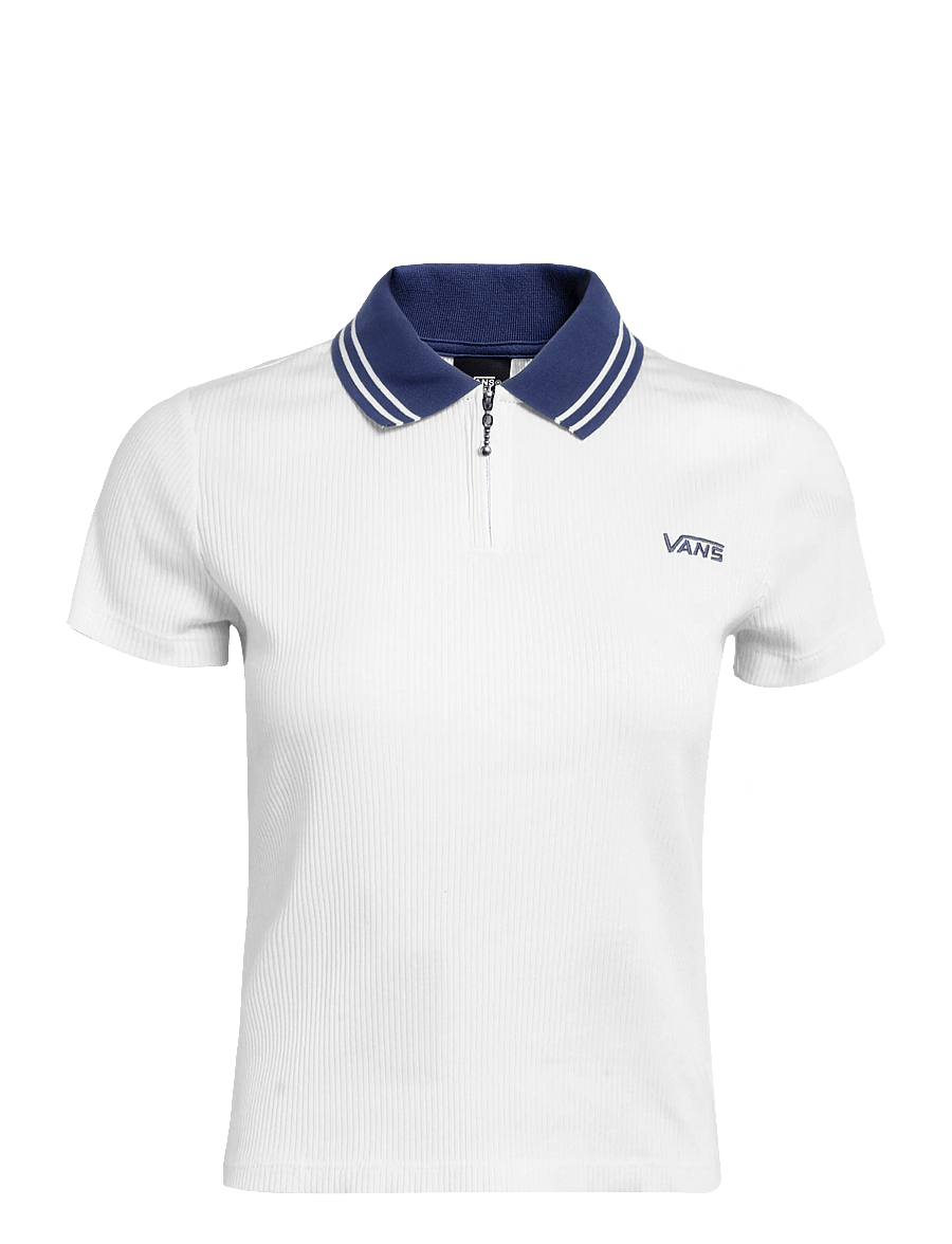 VANS - Priscilla Polo SS Top + Piping - alussärgid ja t-särgid - egret - 0
