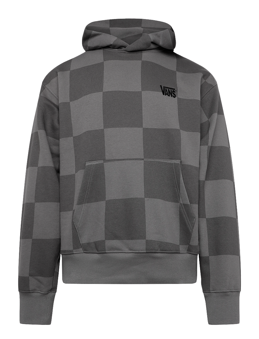VANS - Tonal Check Stretch Logo Pullover - sweatshirts - pewter - 0
