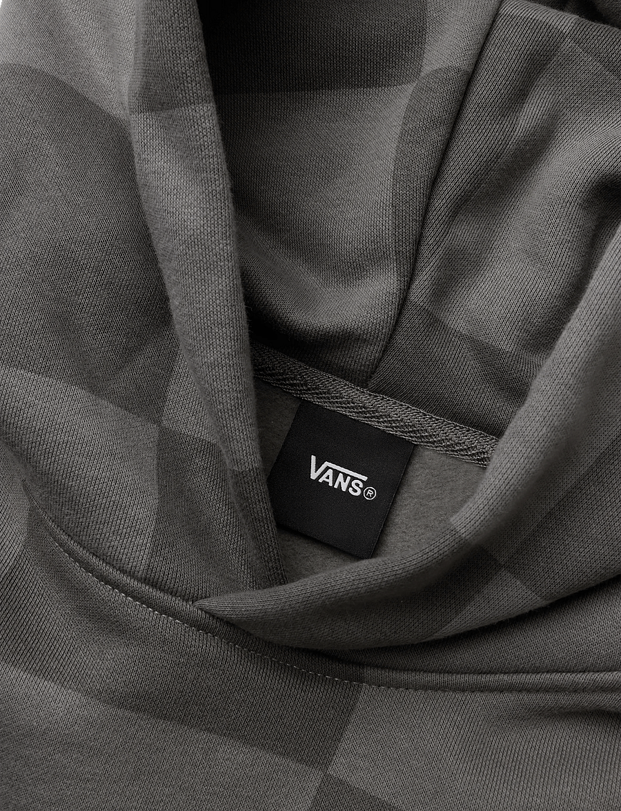 VANS - Tonal Check Stretch Logo Pullover - sweatshirts - pewter - 2