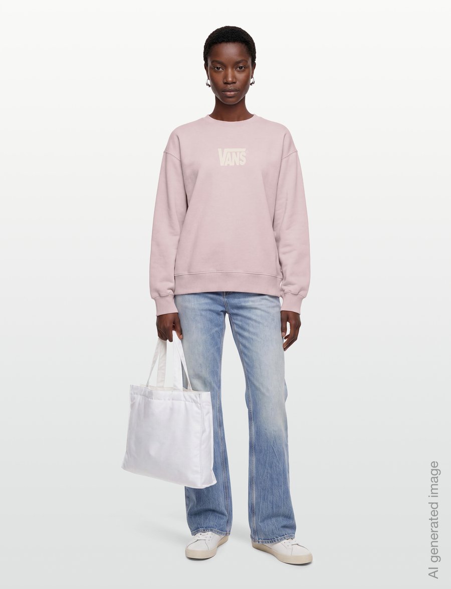 VANS - Stretch Logo Crew - overdele - pale petal - 4