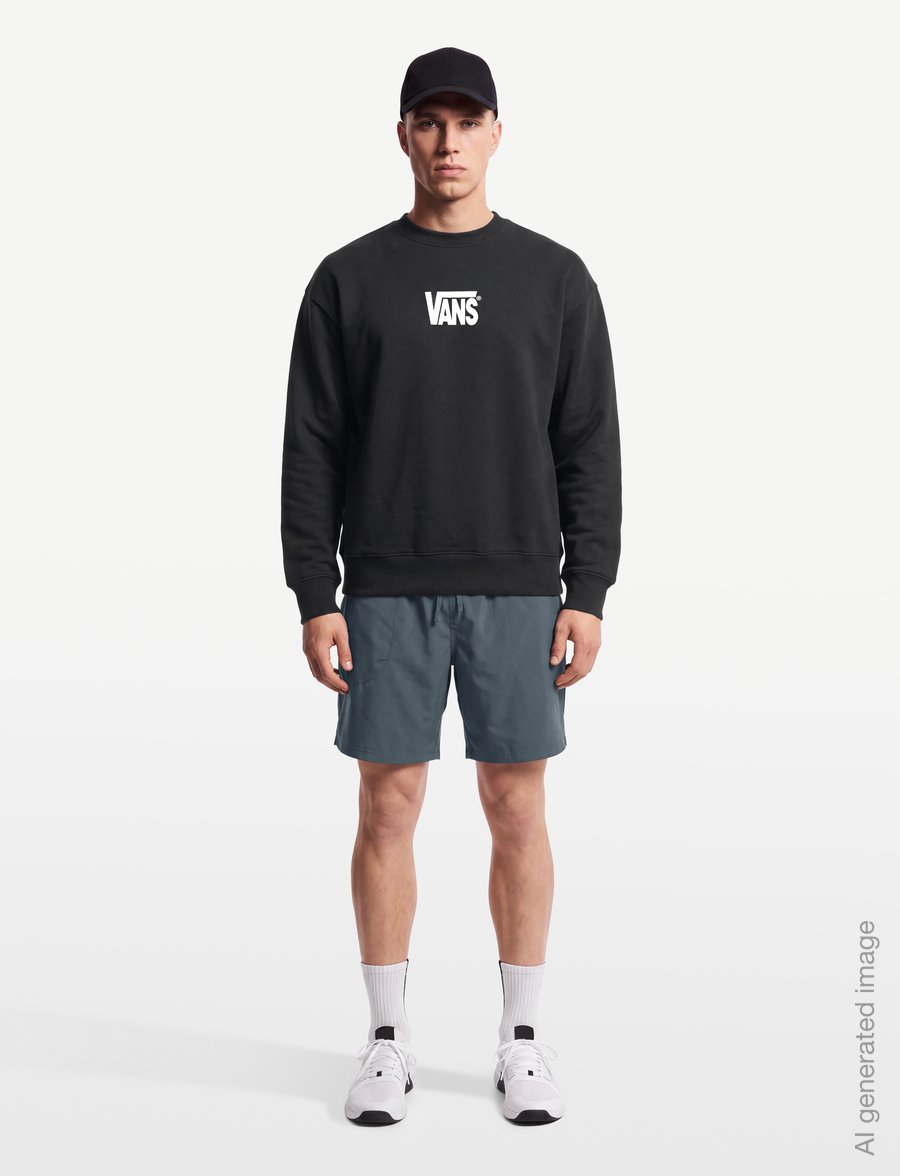 VANS - Stretch Logo Crew - oberteile - black/white - 0