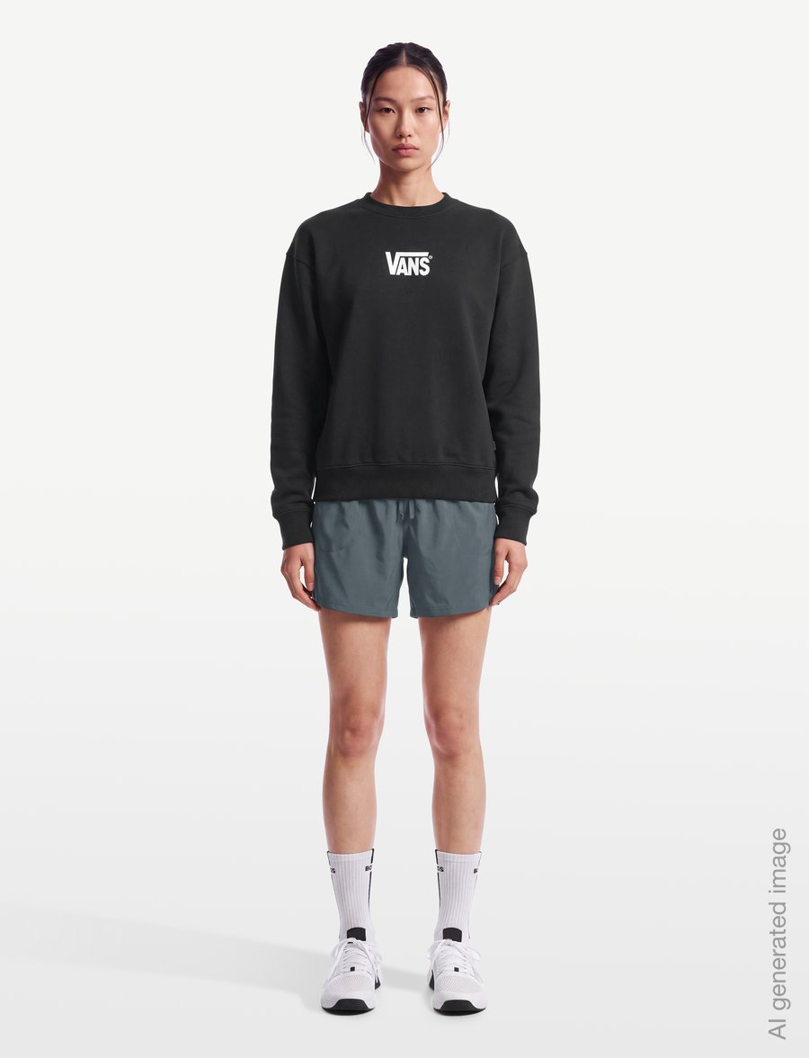 VANS - Stretch Logo Crew - oberteile - black/white - 4