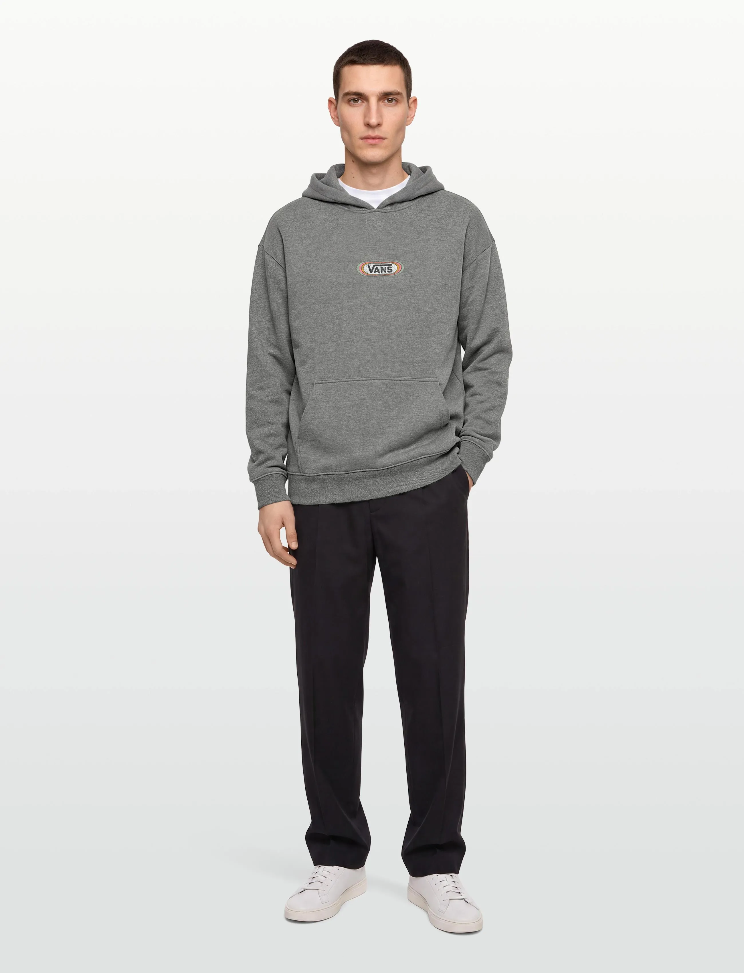 VANS - Cali Stamp Oversized Pullover - huvtröjor - cement heather - 0