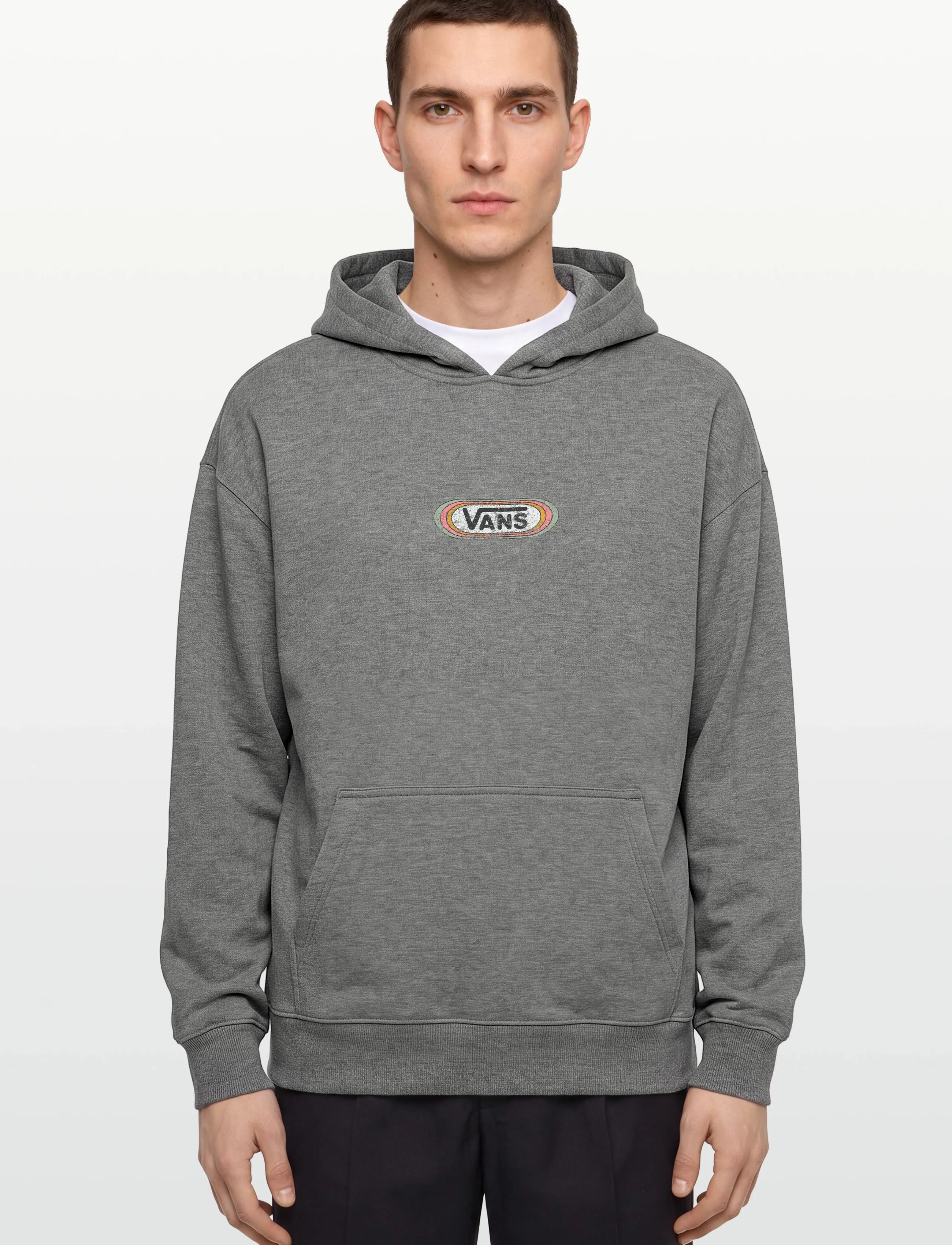 VANS - Cali Stamp Oversized Pullover - huvtröjor - cement heather - 3