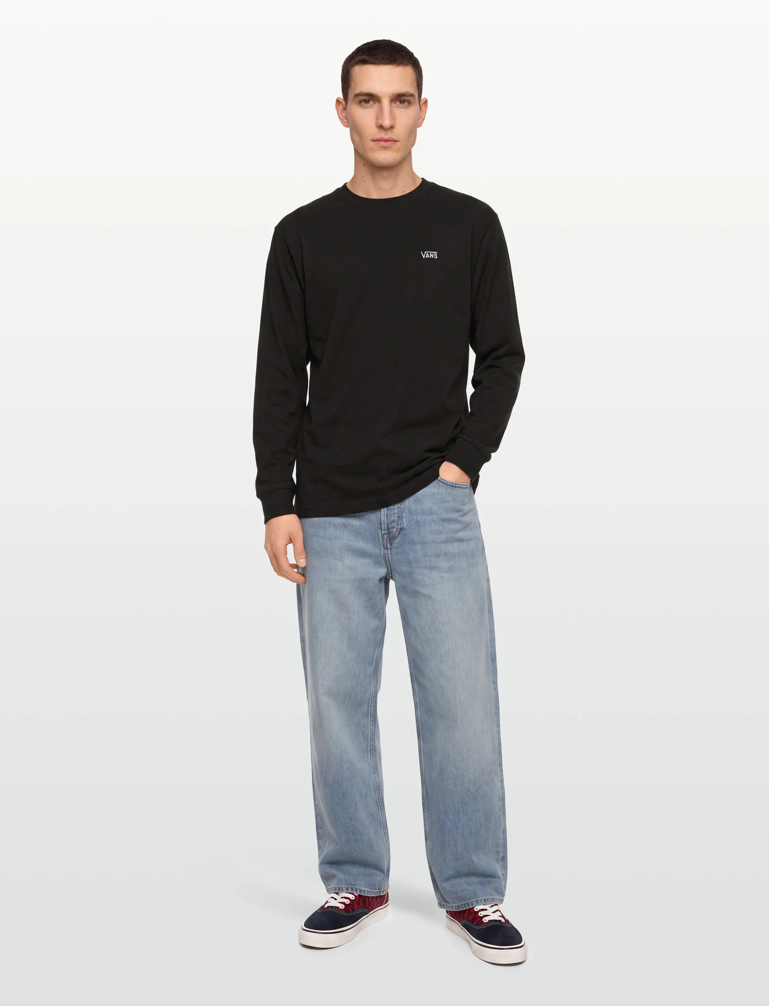 VANS Left Chest II Loose LS Tee - T-shirts - BLACK / black