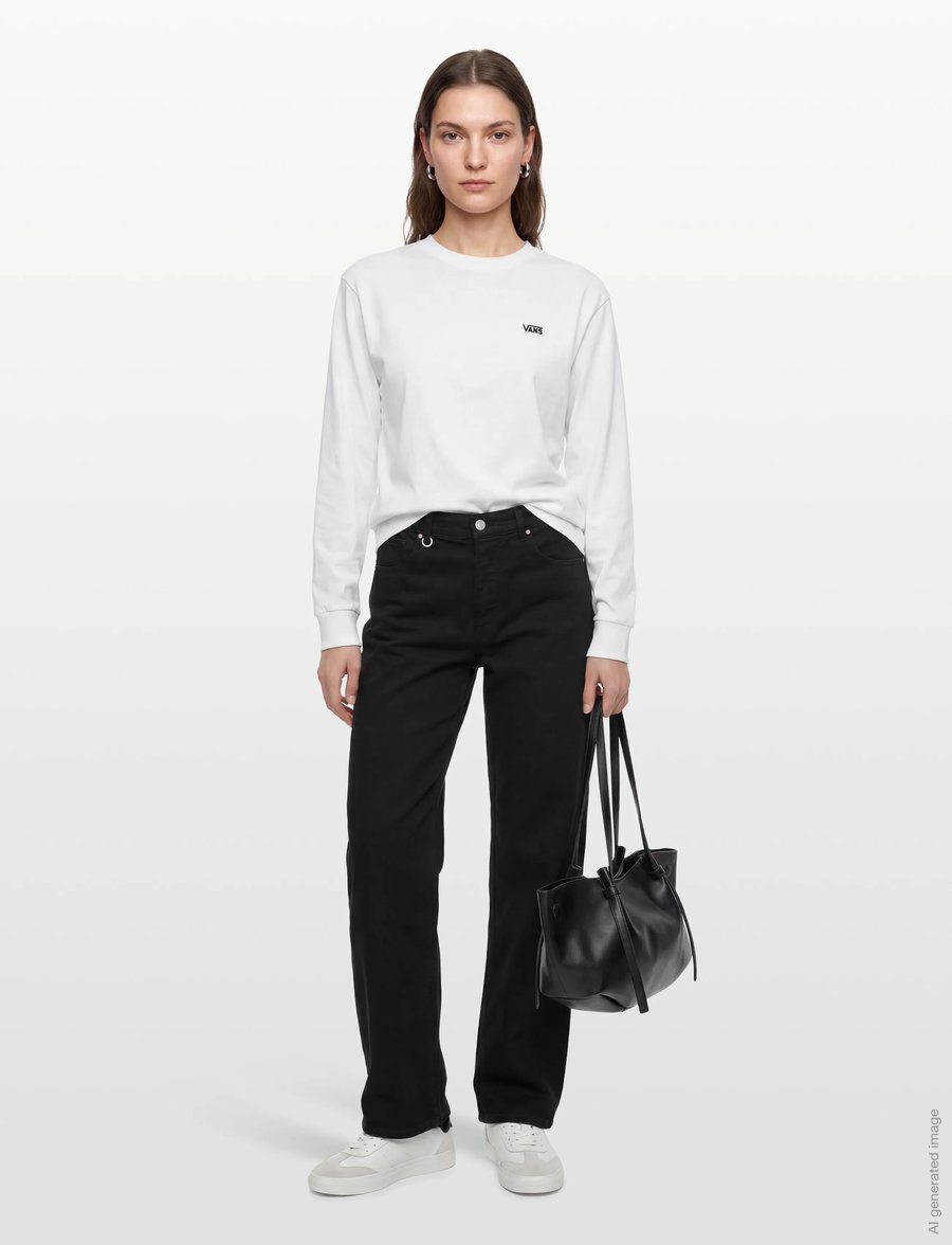 VANS - Left Chest II Loose LS Tee - toppe & t-shirts - white - 0