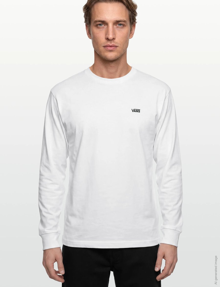 VANS - Left Chest II Loose LS Tee - toppe & t-shirts - white - 3