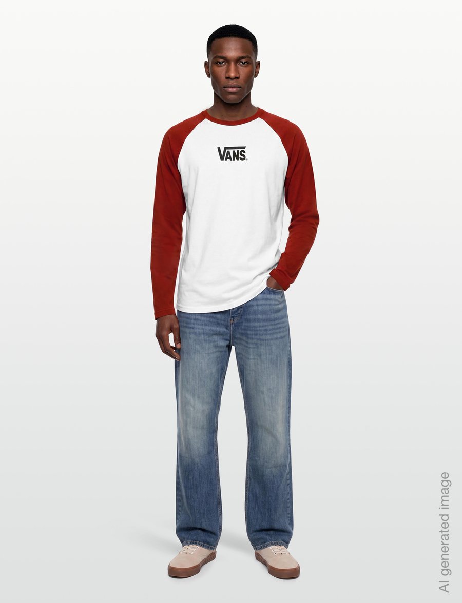 VANS - Core Raglan LS Tee - langerma bolir - poppy ember - 0