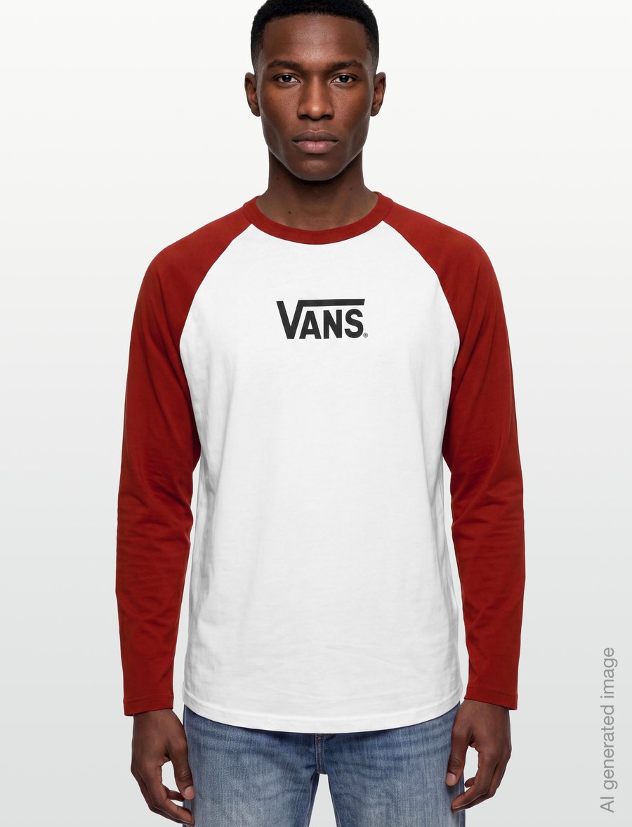 VANS - Core Raglan LS Tee - langerma bolir - poppy ember - 3
