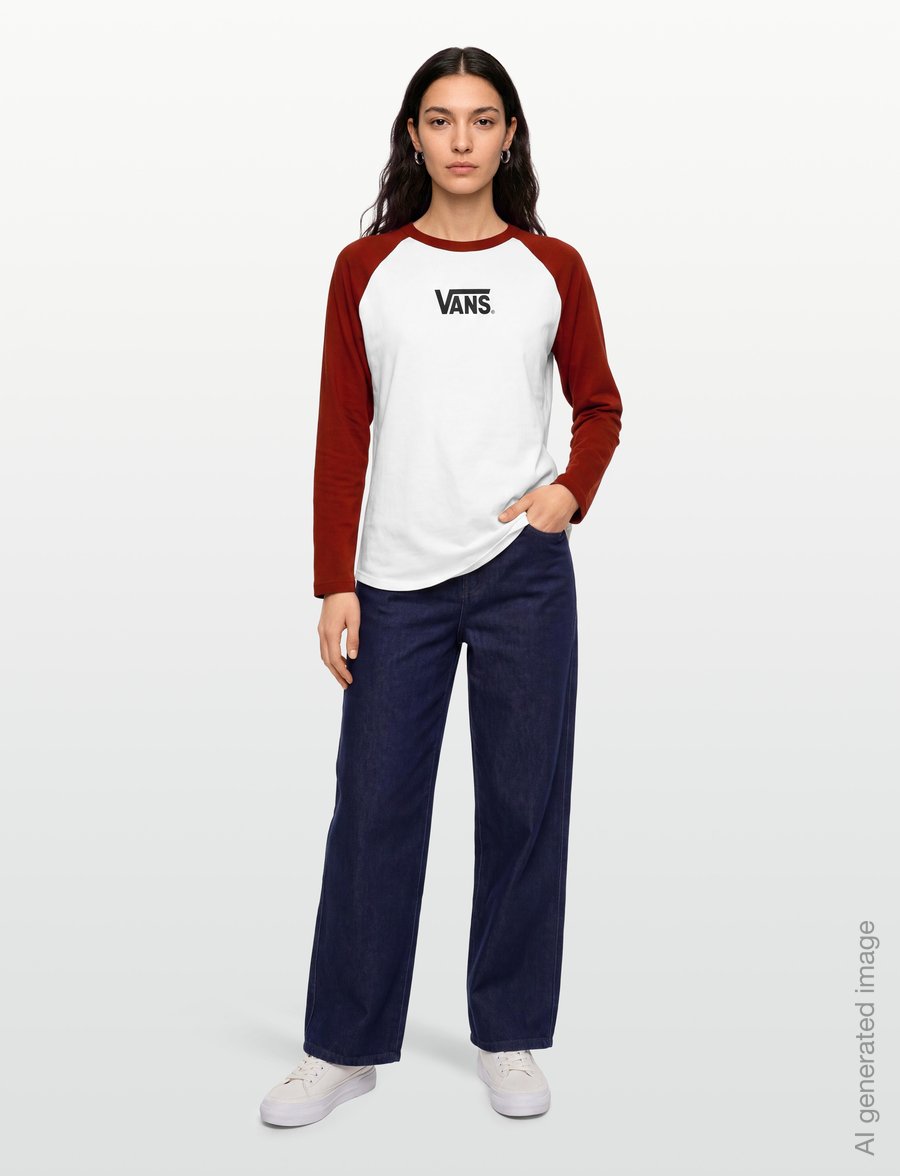 VANS - Core Raglan LS Tee - langerma bolir - poppy ember - 4