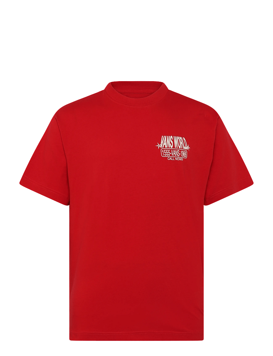 VANS - Vans World Intl SS Tee - palaidinės ir marškinėliai - racing red - 1