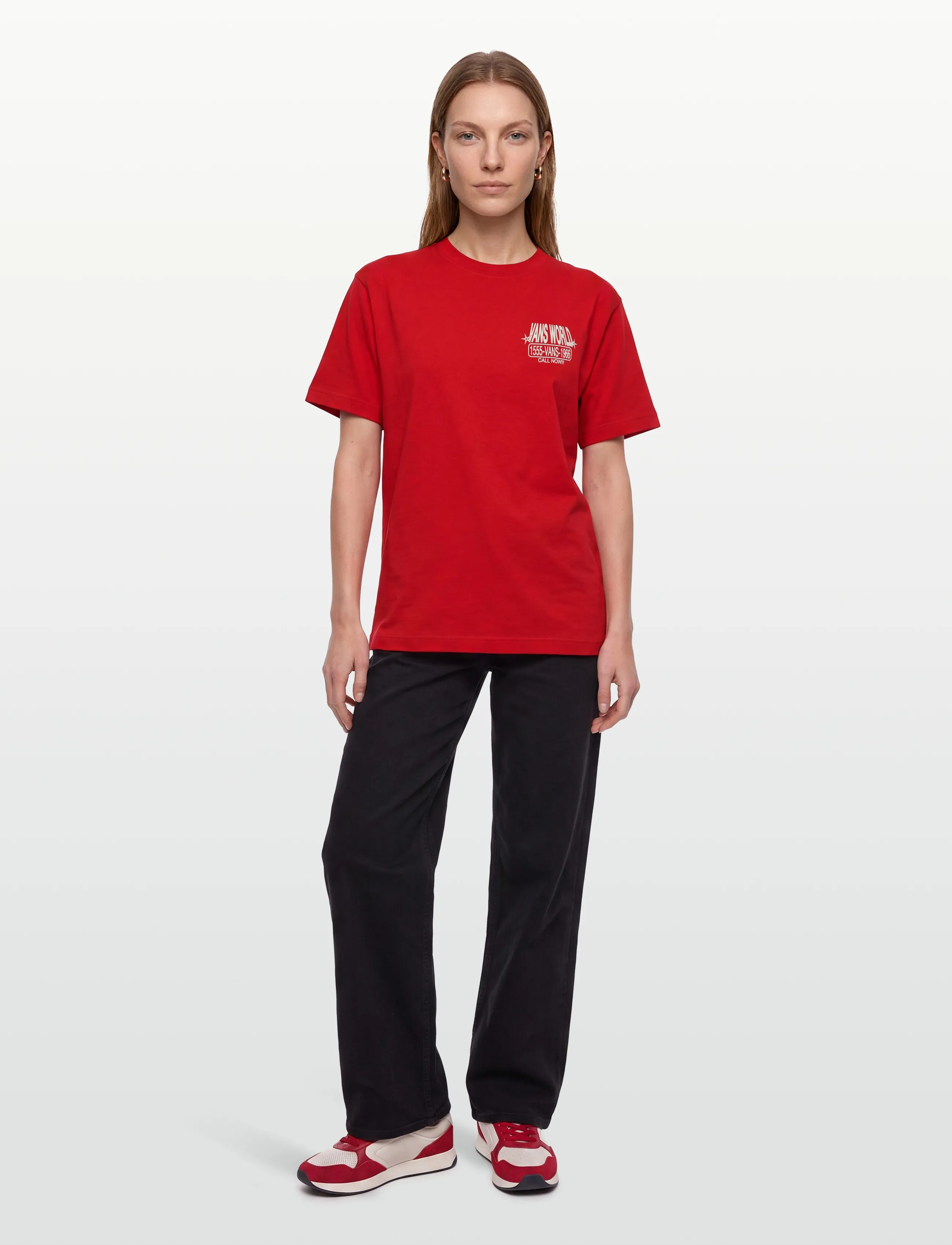 VANS Vans World Intl Ss Tee, XS, Red, Sport Overdele > Sport T-shirts, Herre
