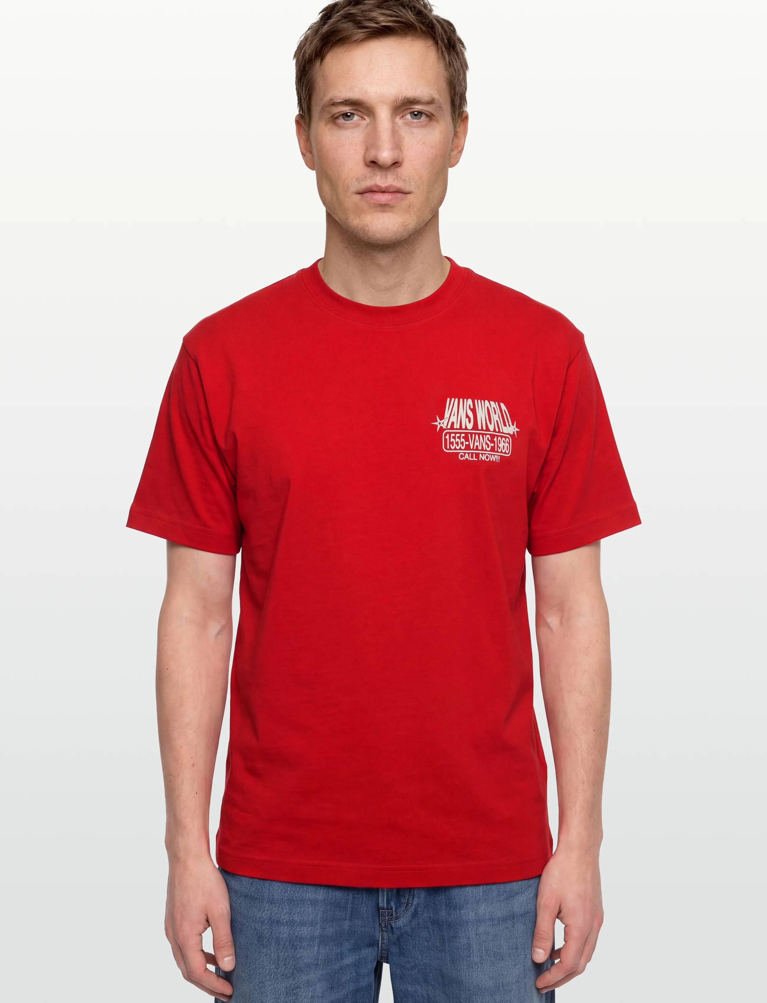 VANS - Vans World Intl SS Tee - palaidinės ir marškinėliai - racing red - 3