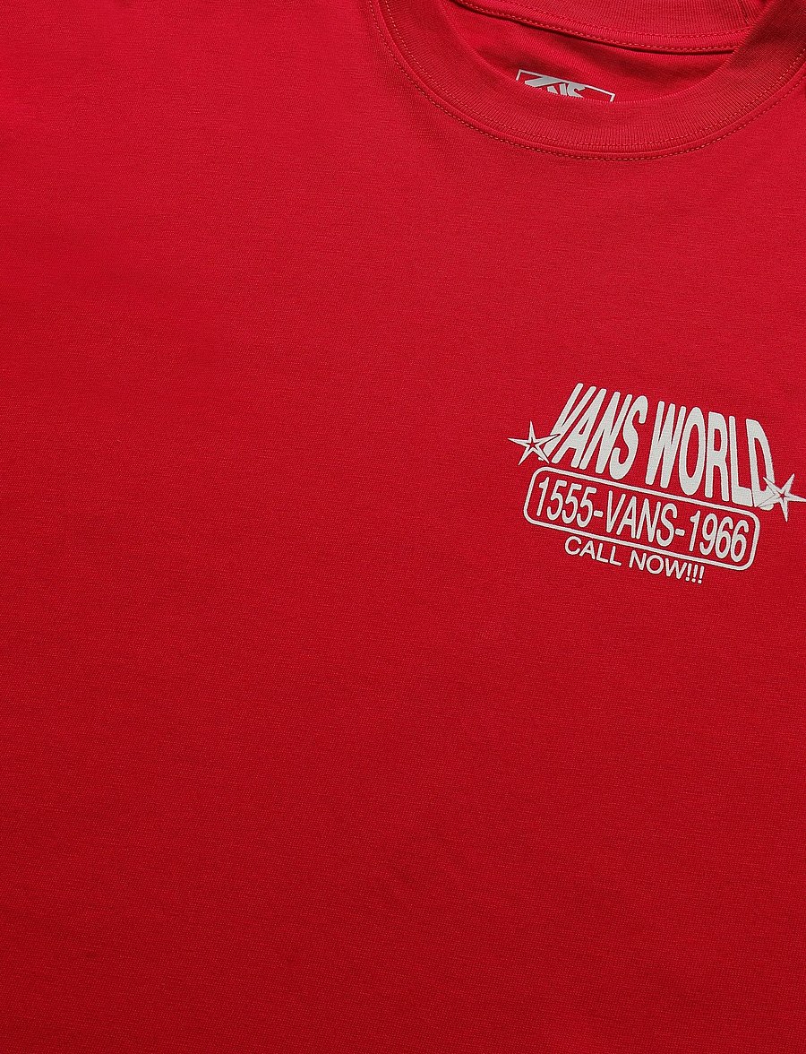 VANS - Vans World Intl SS Tee - palaidinės ir marškinėliai - racing red - 5