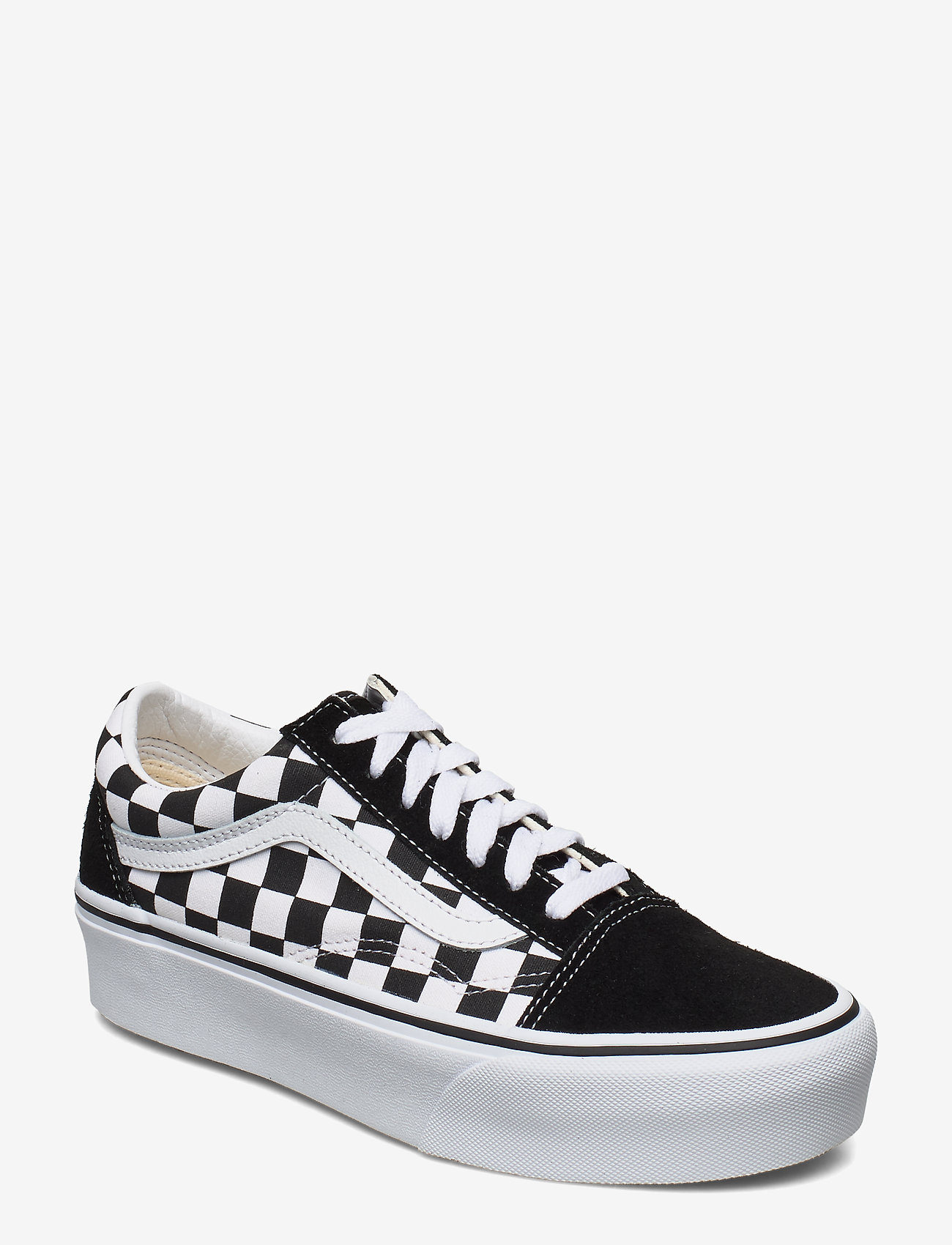 VANS - UA Old Skool Platform - niedrige sneakers - checkerboard black/true white - 0