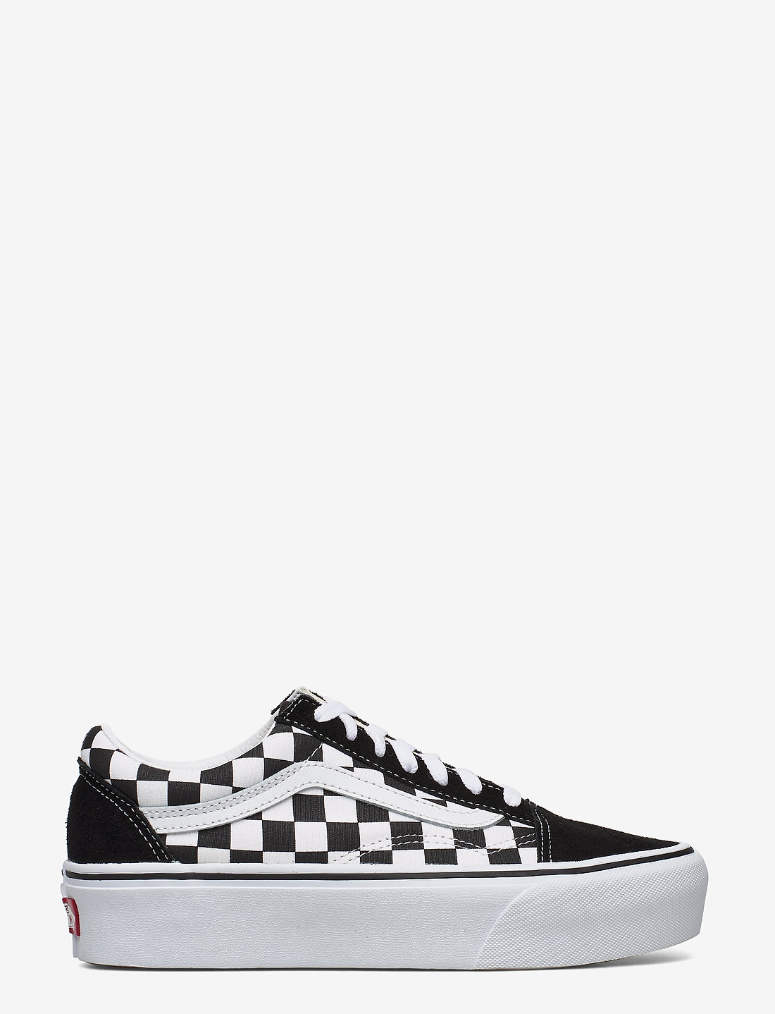 Vans old skool black and white checkered platform best sale