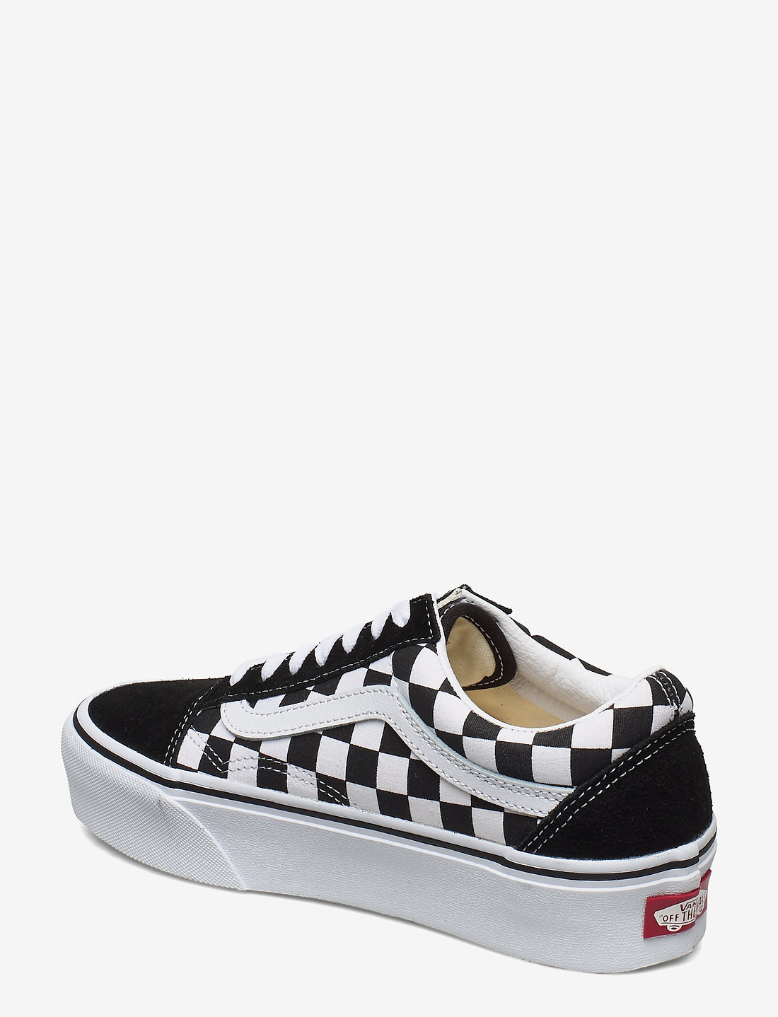 Vans old skool platform top checkerboard black & true white