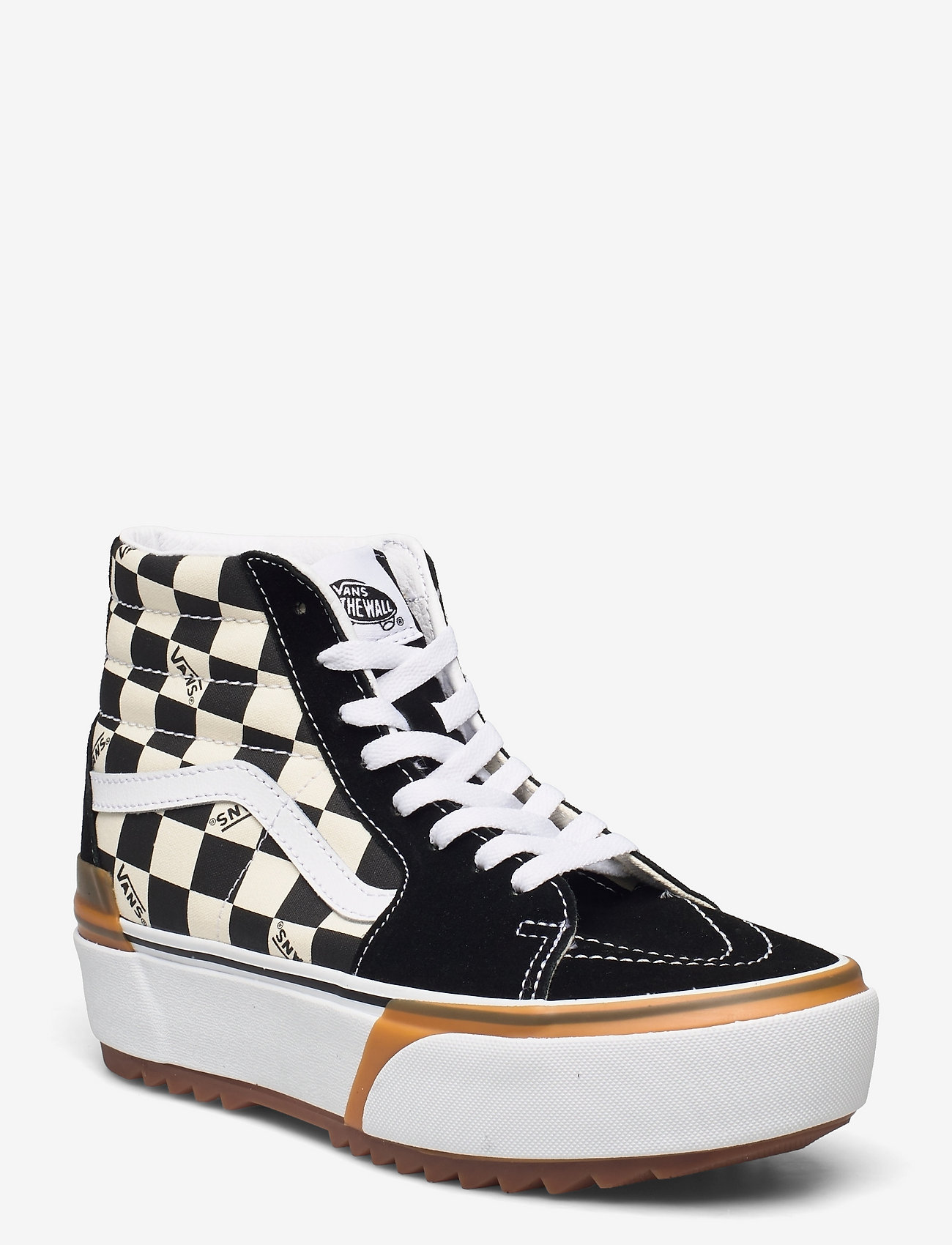 VANS - UA SK8-Hi Stacked - sportiska stila apavi ar paaugstinātu potītes daļu - checkerboard multi/true white - 0