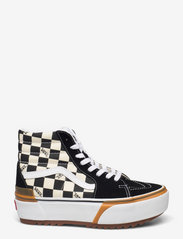 VANS - UA SK8-Hi Stacked - sportiska stila apavi ar paaugstinātu potītes daļu - checkerboard multi/true white - 1