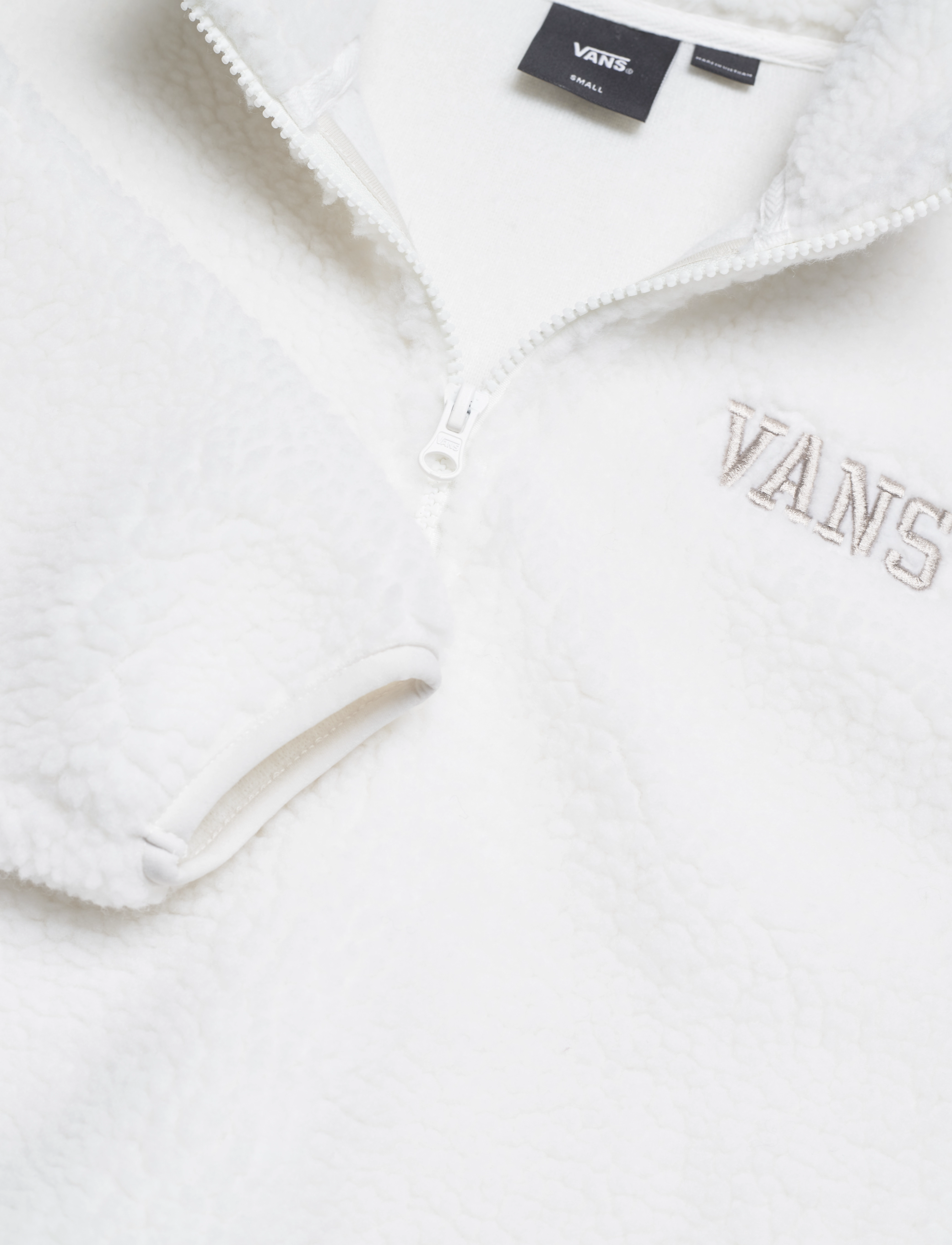 VANS - WARM-UP SHERPA HALF ZIP CROP PO - marshmallow - 2