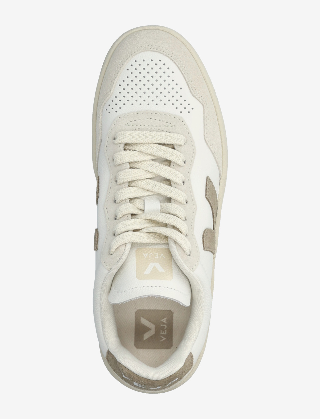 Veja - V-90 - lágir strigaskór - white_taupe - 3