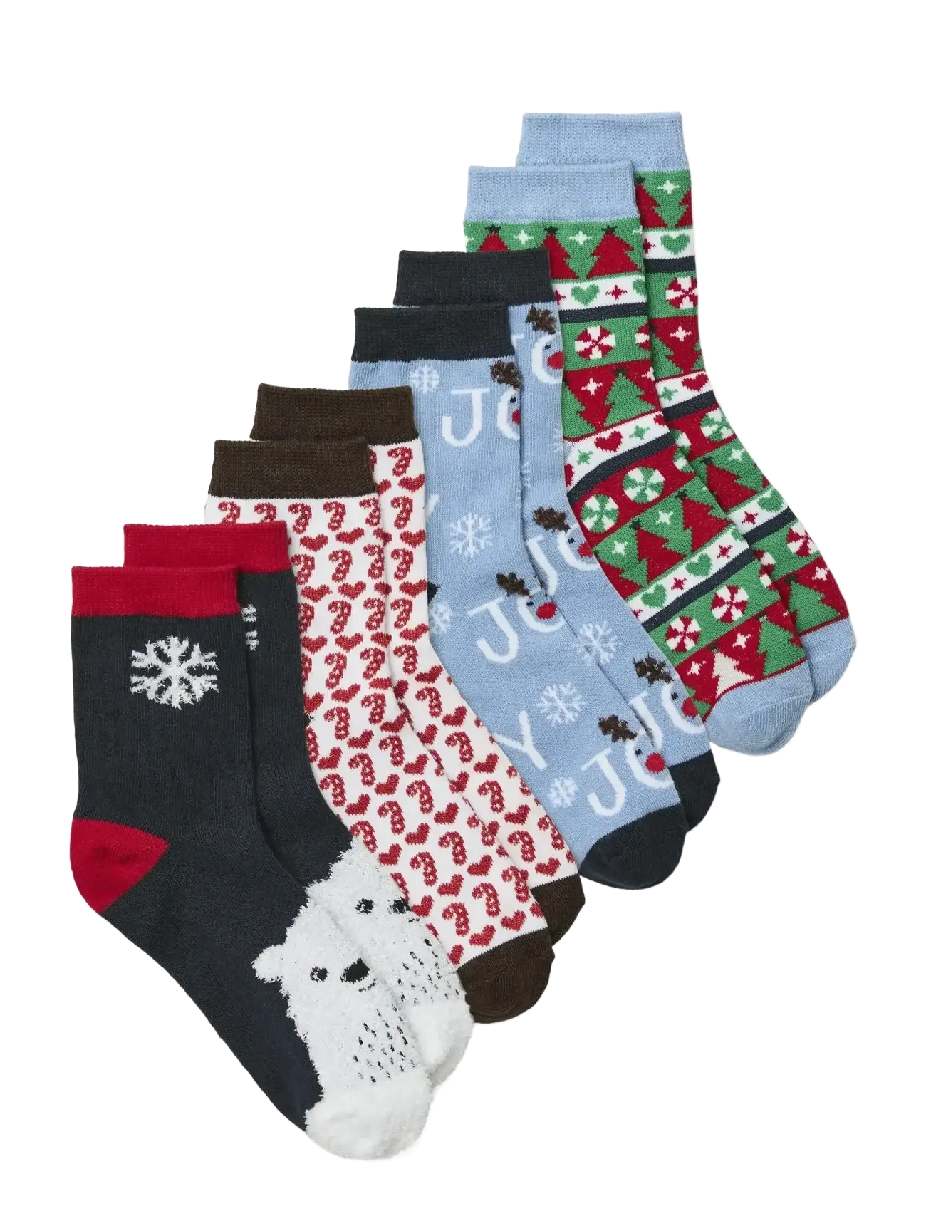 VERO MODA Mädchen Vmelf Socken Giftbox Xmas Mädchen Blau - One Size - Kinder