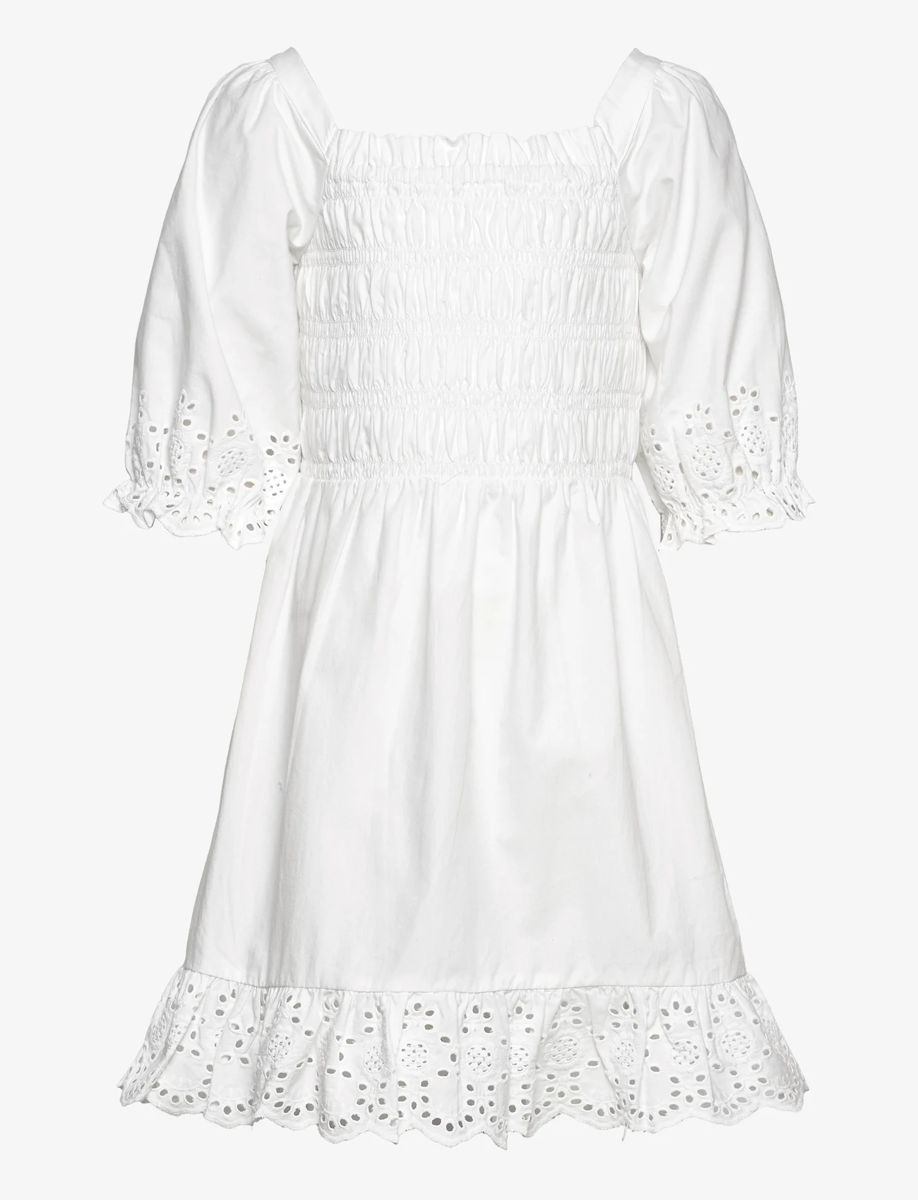 Vero Moda Girl - VMCAITLYN 2/4 SMOCK DRESS WVN GIRL - kortärmade vardagsklänningar - bright white - 0