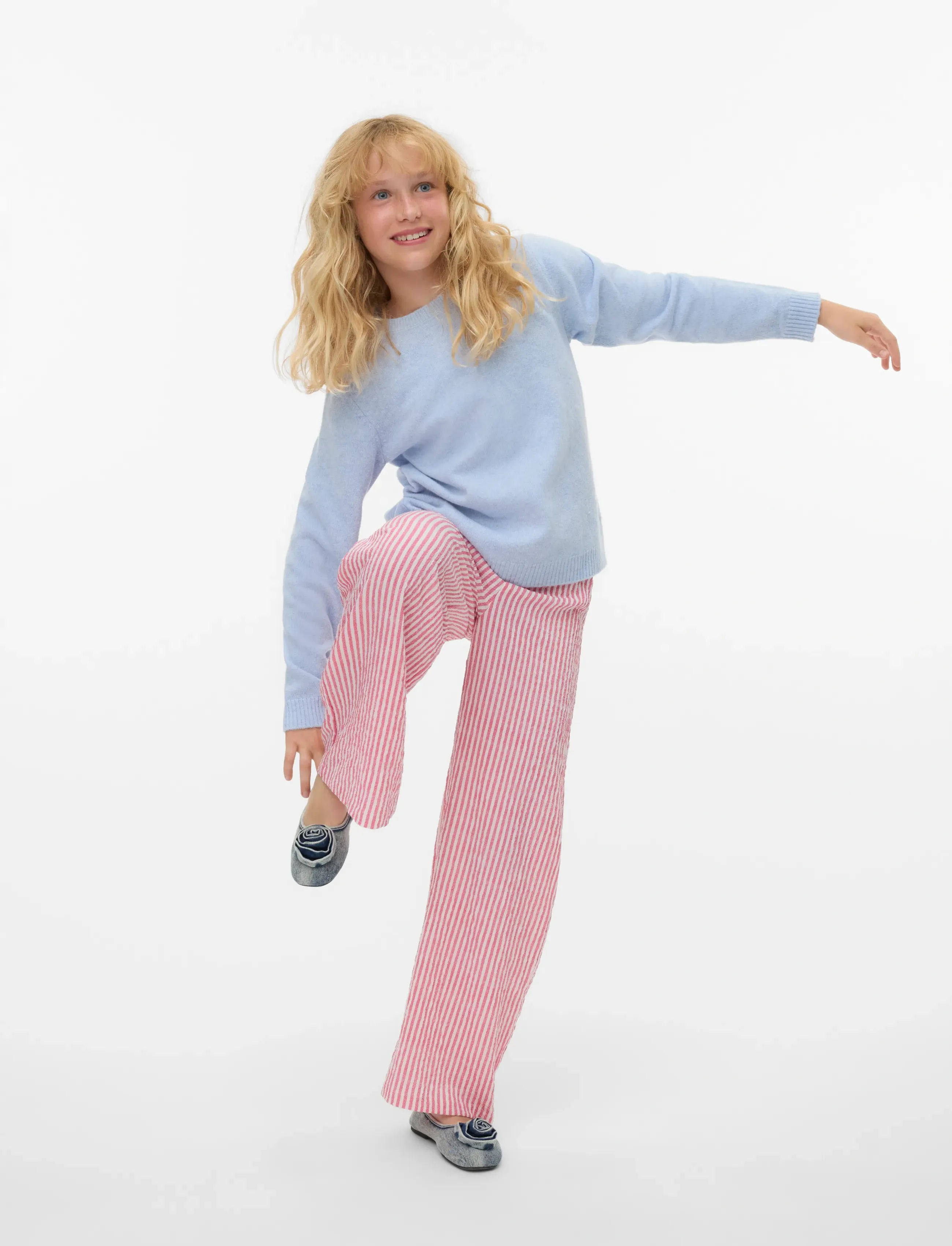 Vero Moda Girl VMDOFFY LS O-NECK BLOUSE GA NOOS GIRL - Jumpers - BRUNNERA BLUE / blue