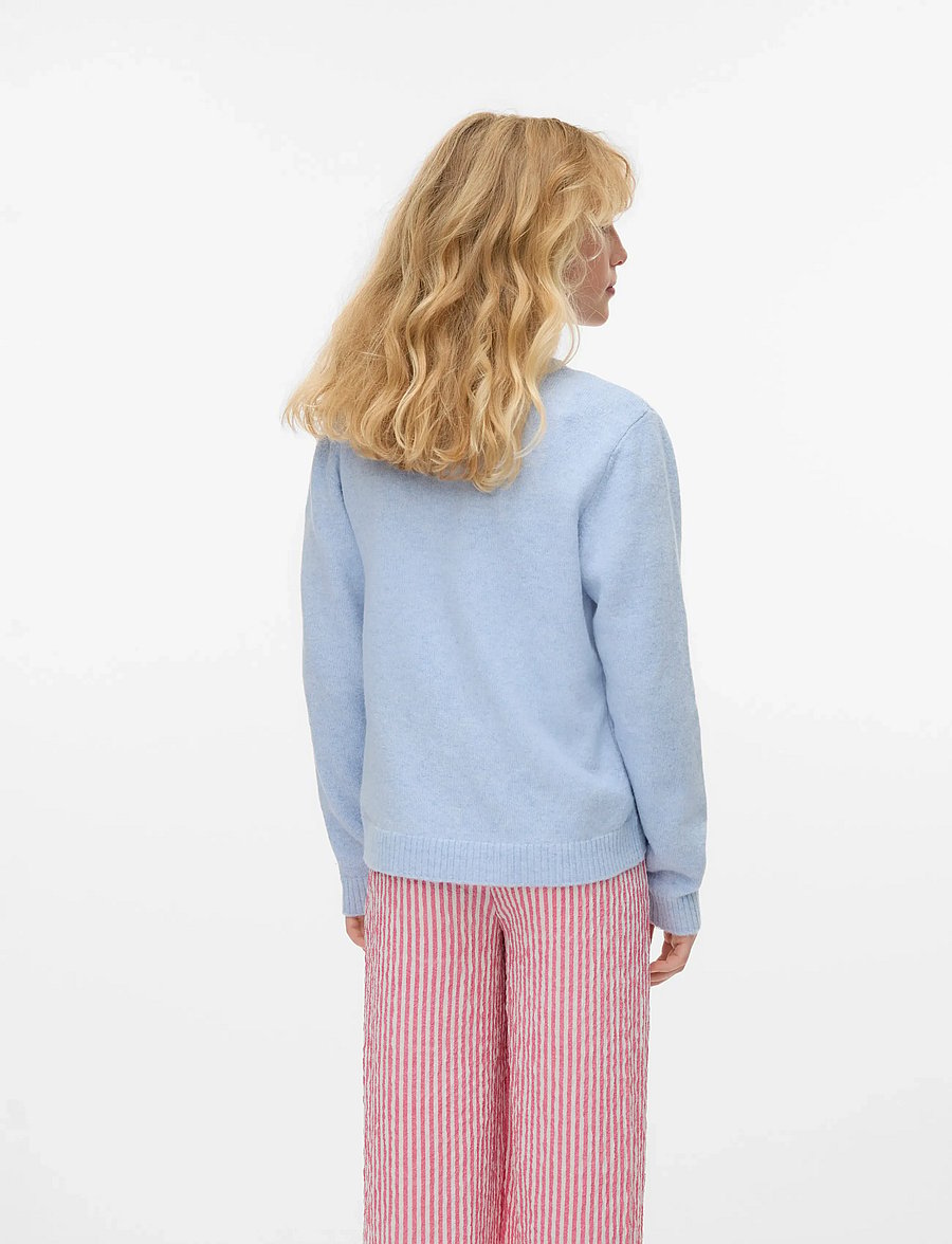 Vero Moda Girl - VMDOFFY LS O-NECK BLOUSE GA NOOS GIRL - džemperiai - brunnera blue - 2