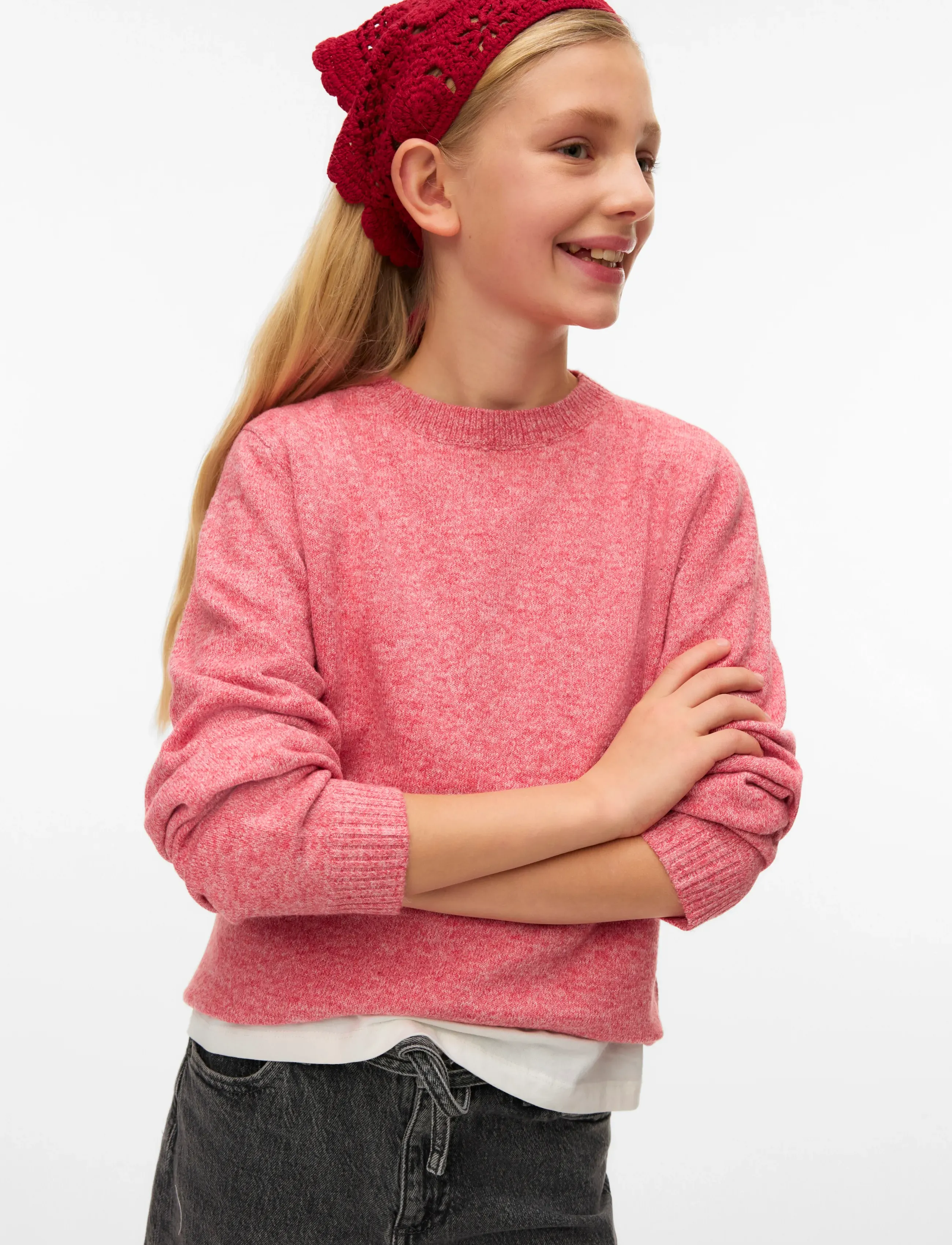 Vero Moda Girl - VMDOFFY LS O-NECK BLOUSE GA NOOS GIRL - pullover - holly berry - 4