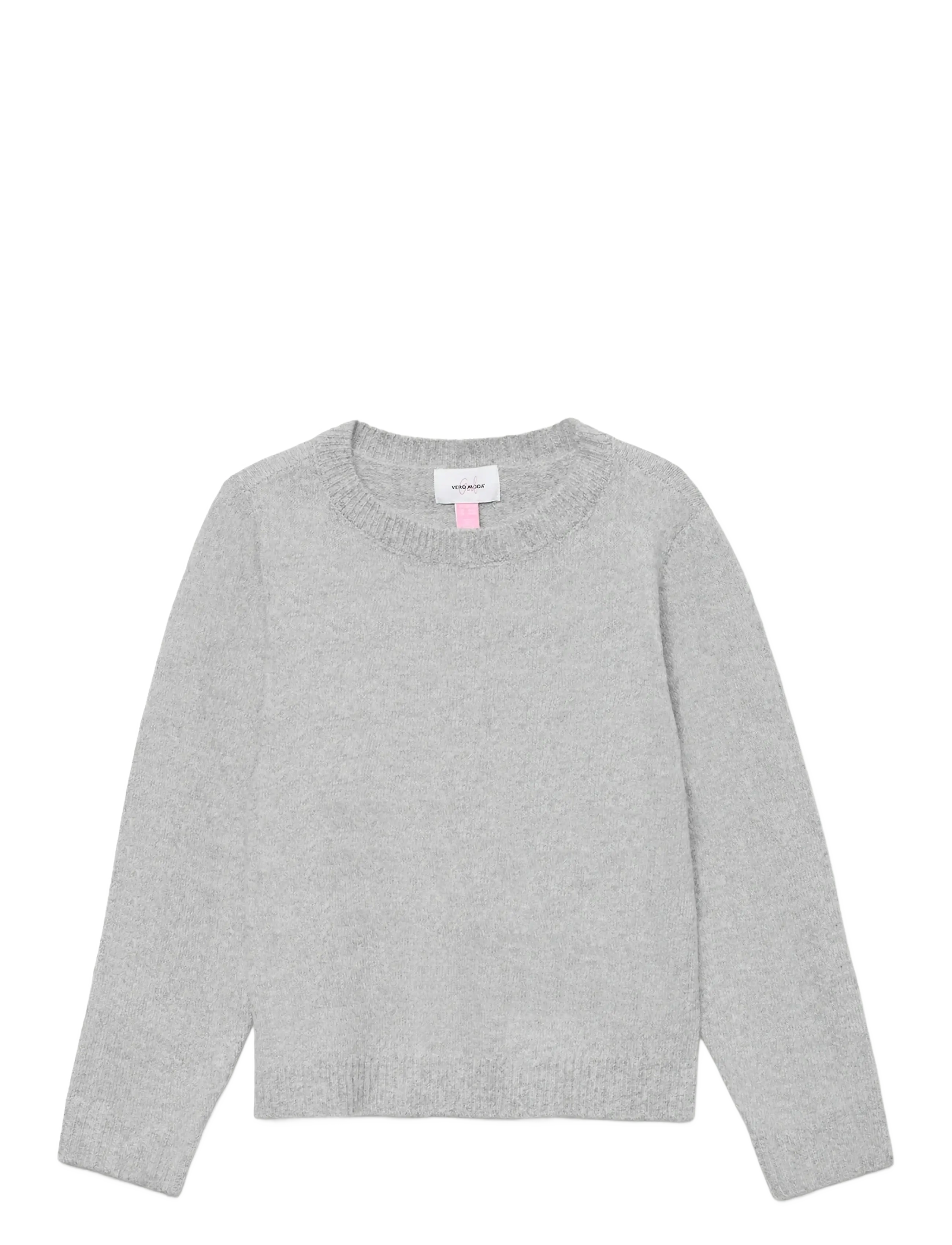 Vero Moda Girl VMDOFFY LS O-NECK BLOUSE GA NOOS GIRL - Strickmode - LIGHT GREY MELANGE / grey