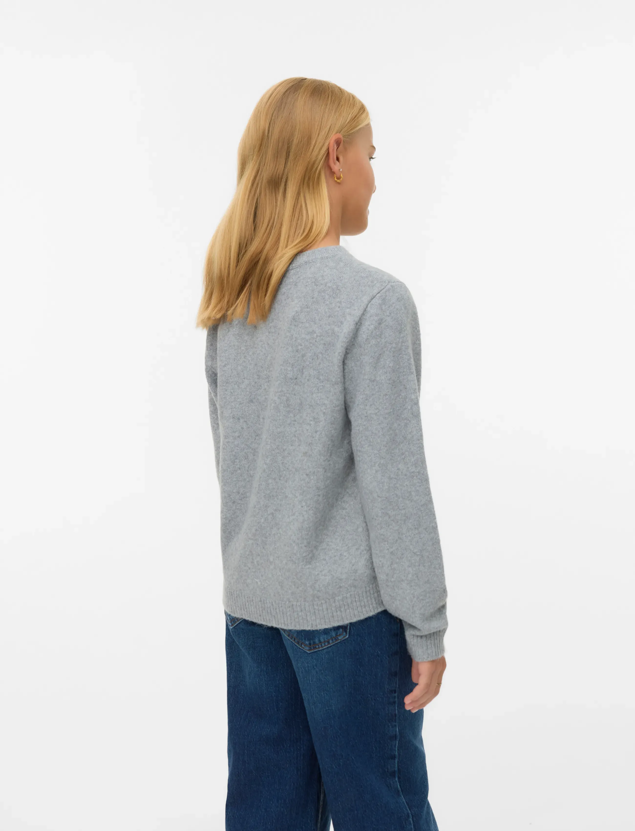 Vero Moda Girl - VMDOFFY LS O-NECK BLOUSE GA NOOS GIRL - trøjer - light grey melange - 3