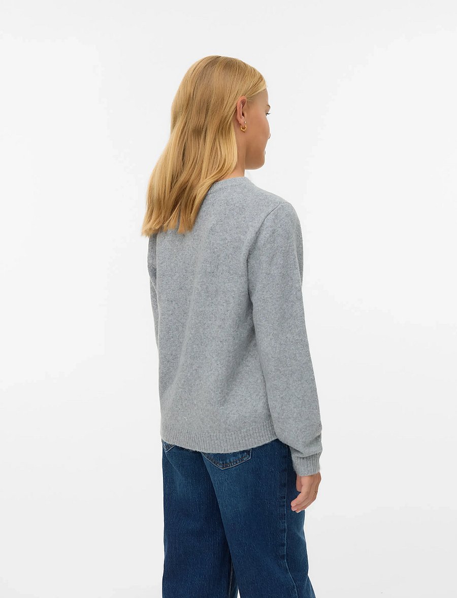Vero Moda Girl - VMDOFFY LS O-NECK BLOUSE GA NOOS GIRL - trøjer - light grey melange - 3