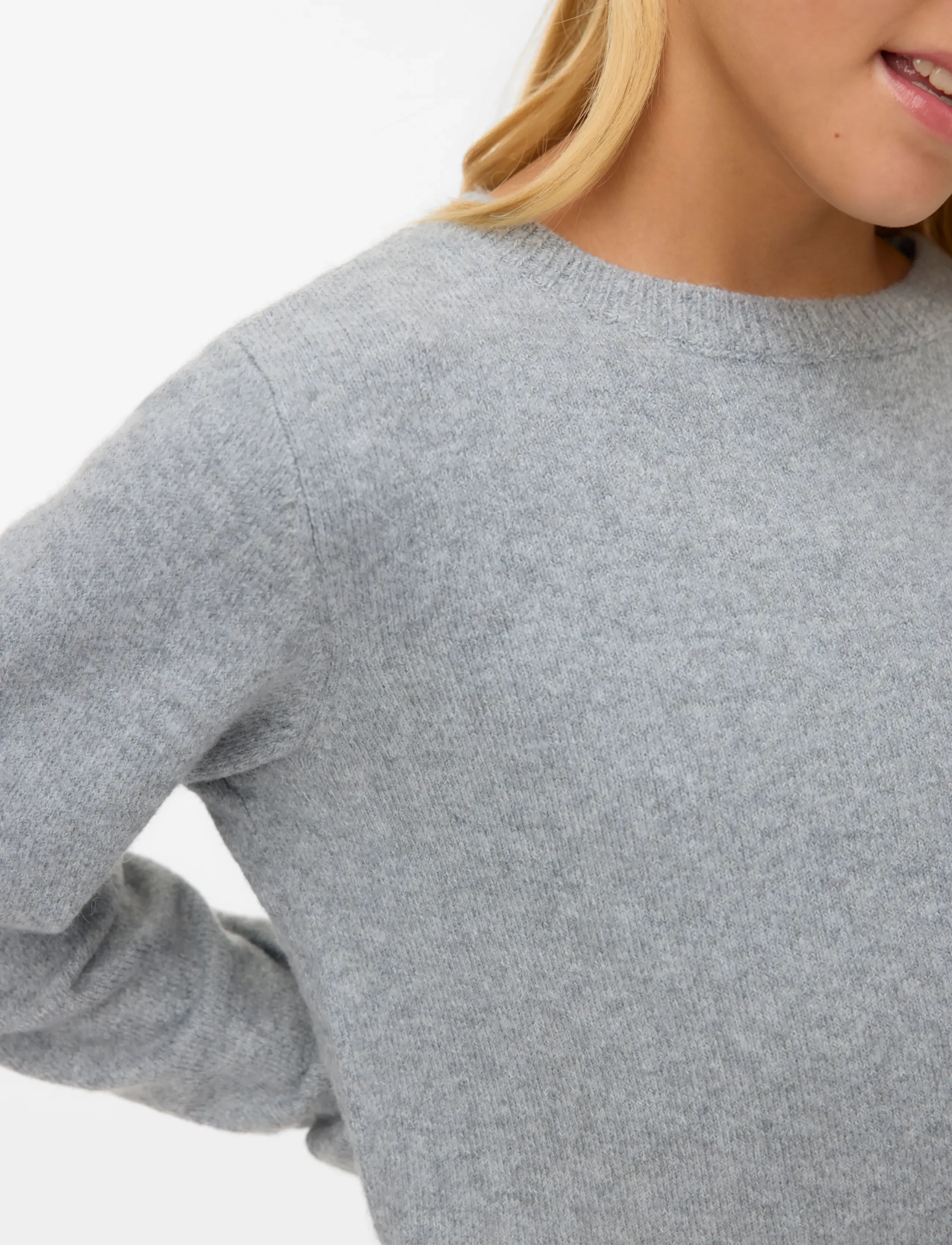 Vero Moda Girl - VMDOFFY LS O-NECK BLOUSE GA NOOS GIRL - trøjer - light grey melange - 5