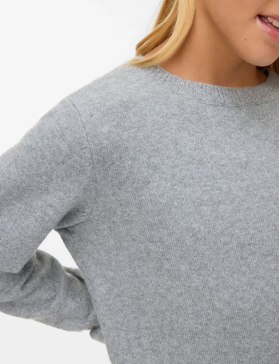 Vero Moda Girl - VMDOFFY LS O-NECK BLOUSE GA NOOS GIRL - trøjer - light grey melange - 5