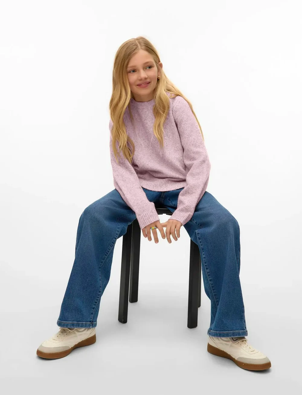 Vero Moda Girl - VMDOFFY LS O-NECK BLOUSE GA NOOS GIRL - džemprid - pink-a-boo - 0