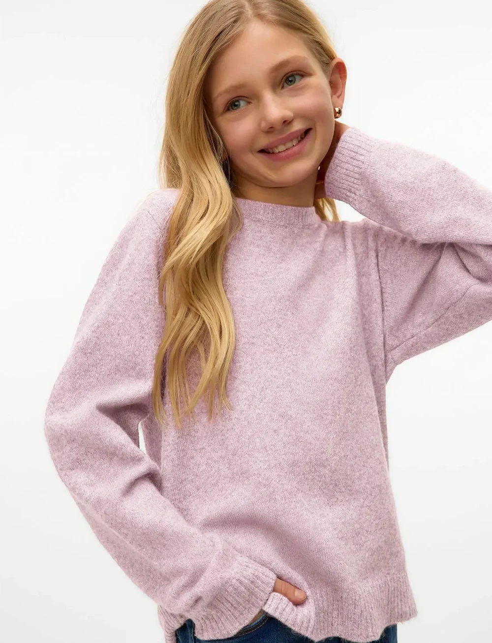 Vero Moda Girl - VMDOFFY LS O-NECK BLOUSE GA NOOS GIRL - džemprid - pink-a-boo - 2