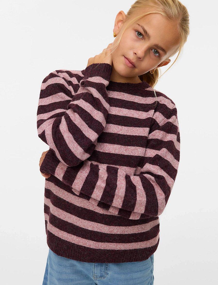 Vero Moda Girl - VMDOFFY LS O-NECK BLOUSE GA NOOS GIRL - pullover - winetasting - 4