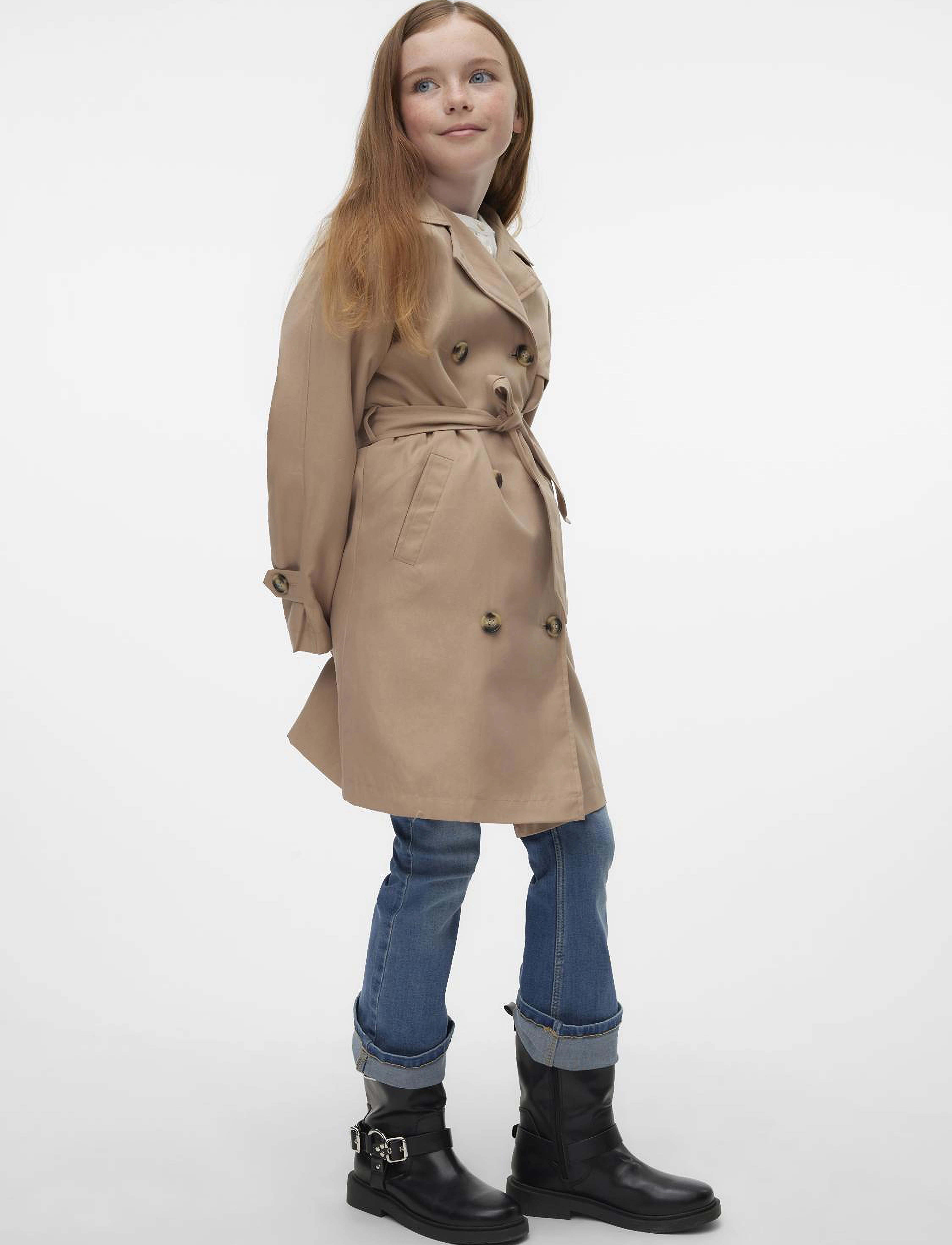 Vero Moda Girl - VMDOREEN LONG TRENCHCOAT GIRL - silver mink - 4