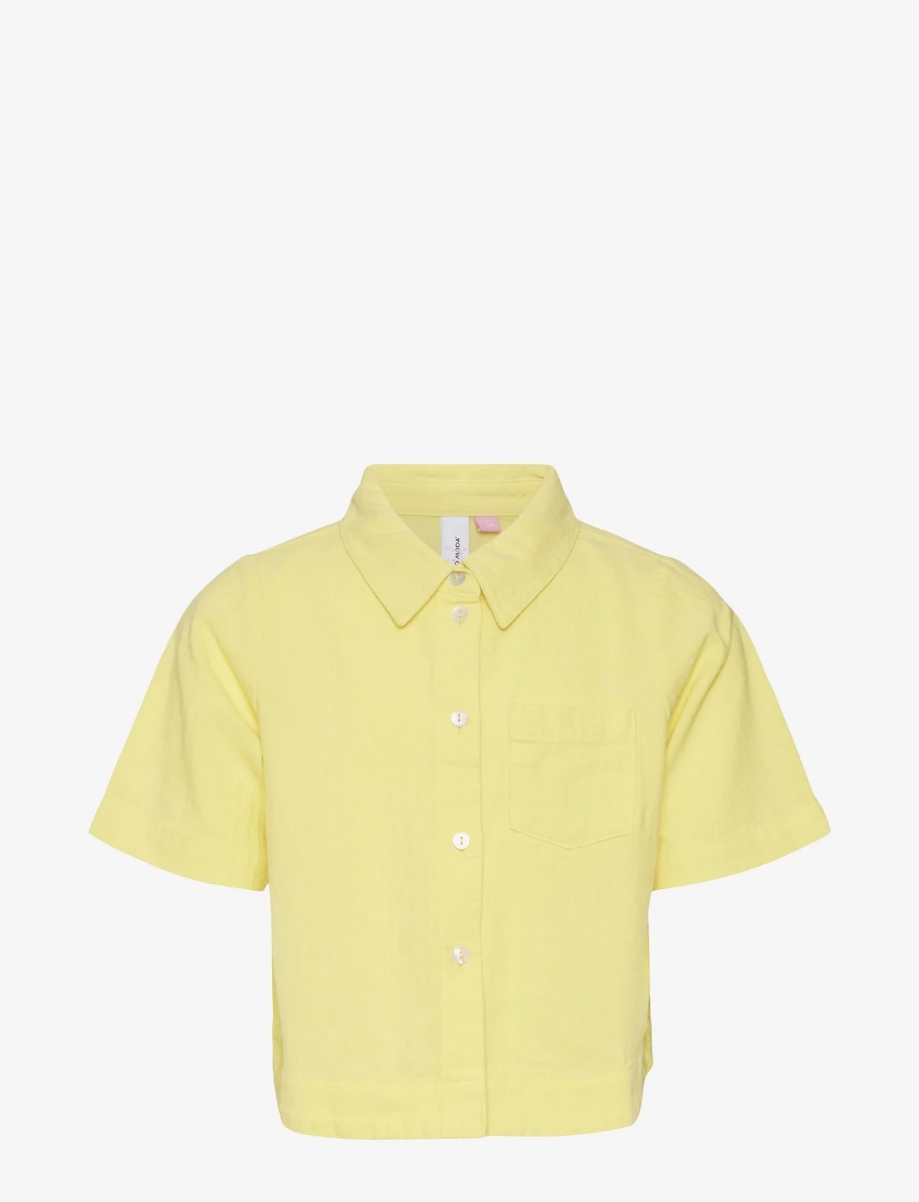 Vero Moda Girl - VMHART SS SHORT SHIRT WVN GIRL - kortærmede skjorter - lemon zest - 0