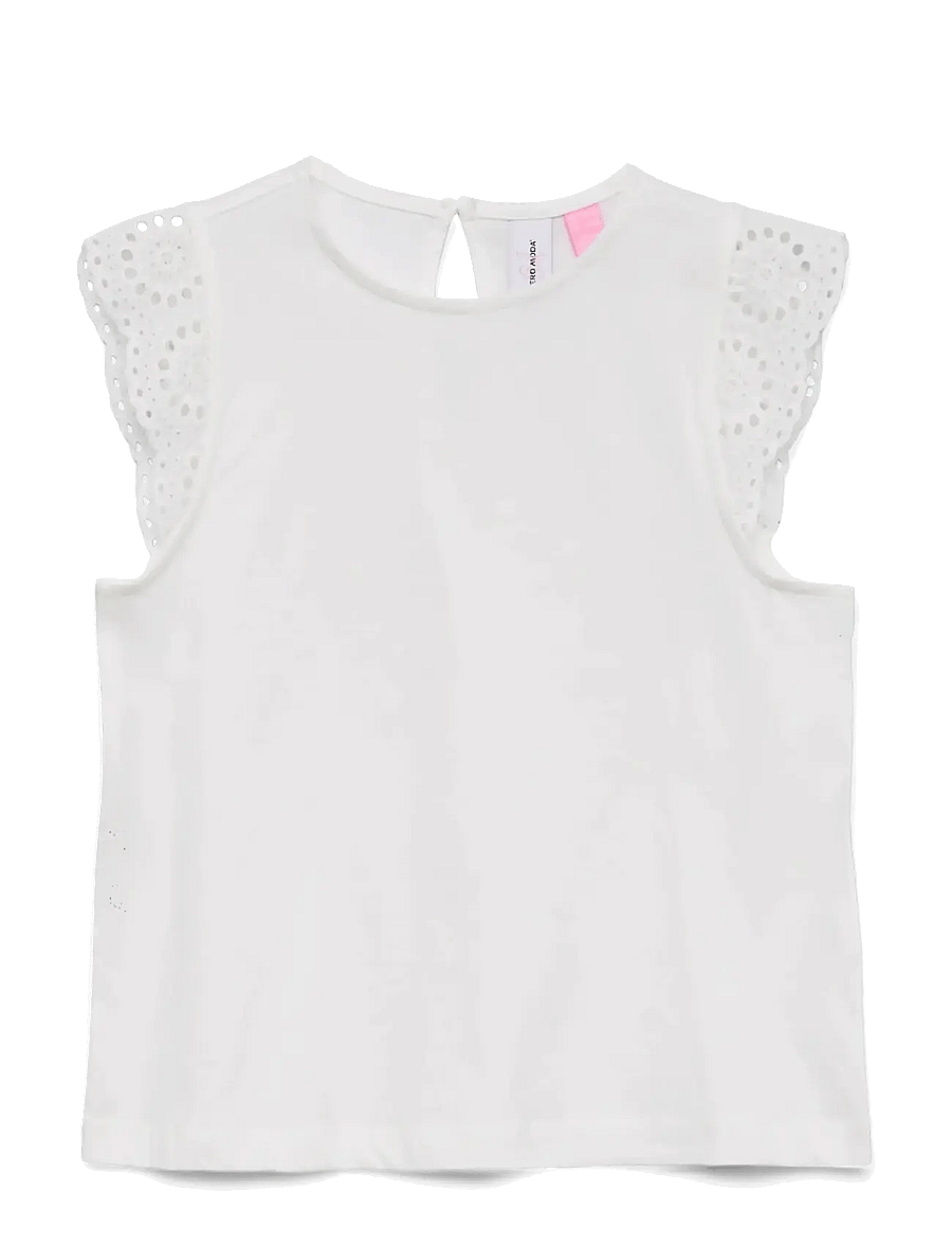 Vero Moda Girl - VMEMILY SL GATHERING TOP JRS GIRL NOOS - zemākās cenas - snow white - 1