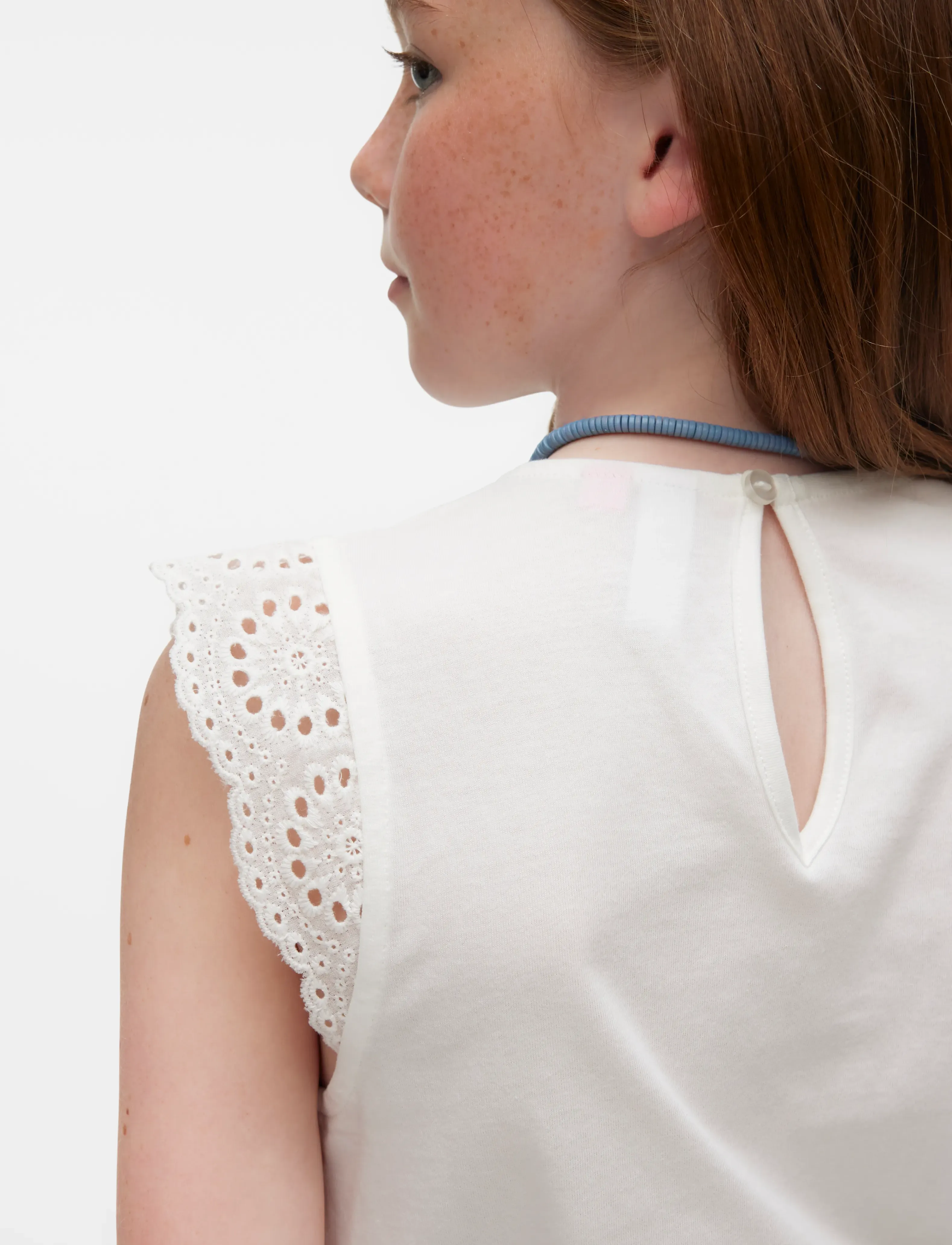 Vero Moda Girl - VMEMILY SL GATHERING TOP JRS GIRL NOOS - chemisiers & tuniques - snow white - 4