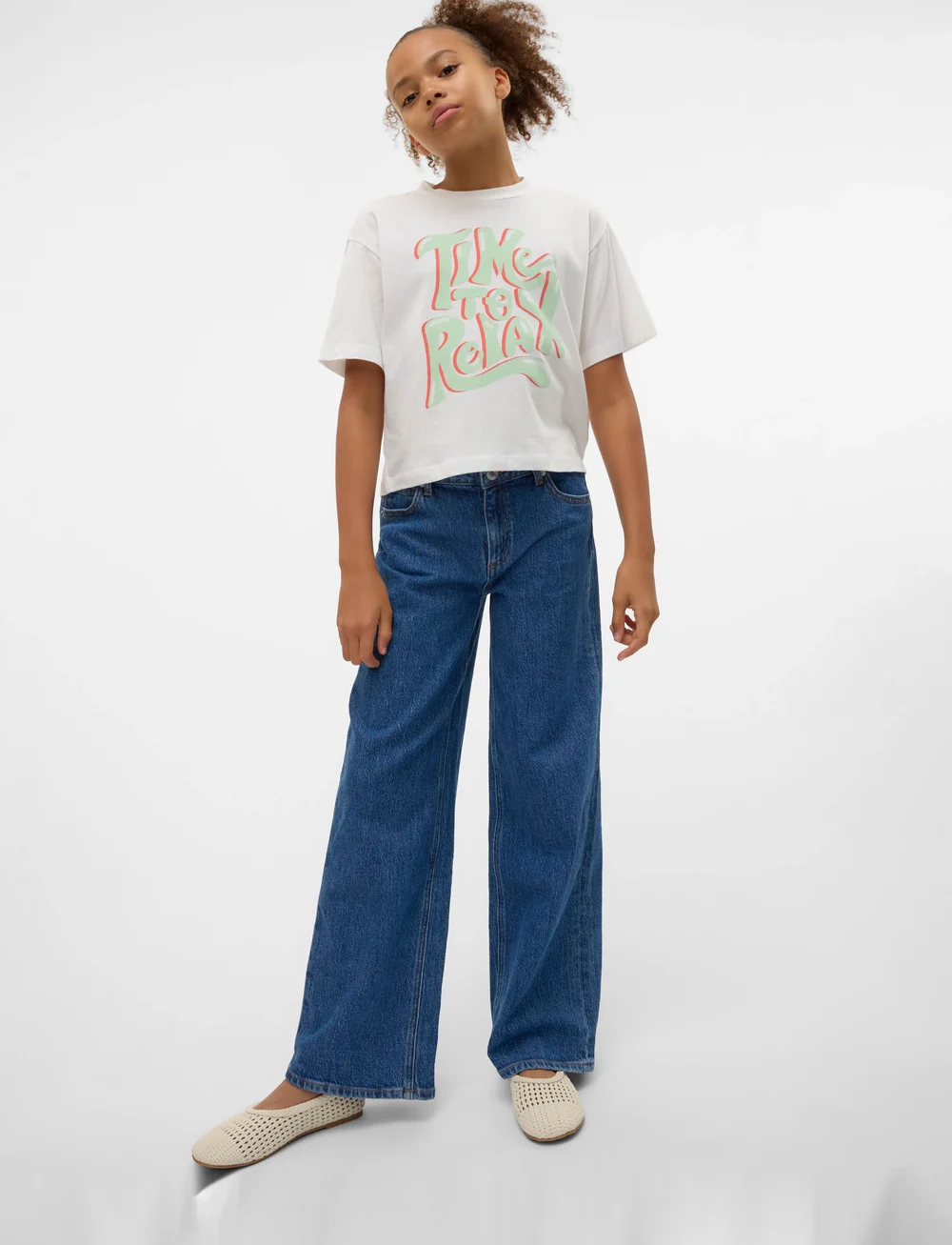 Vero Moda Girl - VMPASTEL CROPPED SS TOP BOX GIRL - lühikeste varrukatega t-särgid - snow white - 2