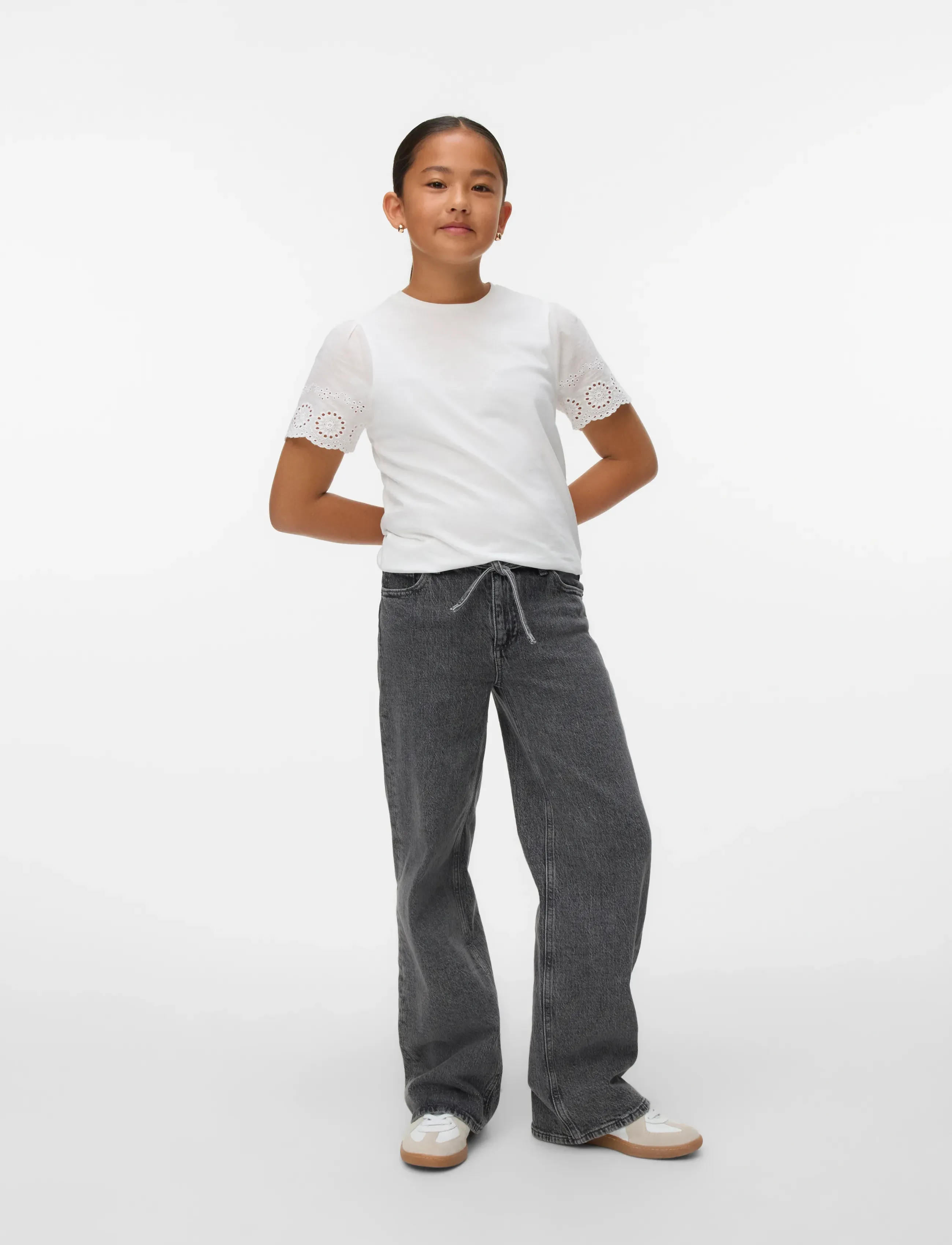 Vero Moda Girl Vmemily Ss O-Neck Top Jrs Noos, 116, T-shirts, Weiß - Short-sleeved, Kinder