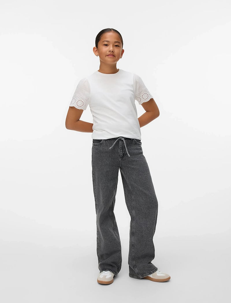 Vero Moda Girl - VMEMILY SS O-NECK TOP JRS GIRL NOOS - kortærmede t-shirts - snow white - 0