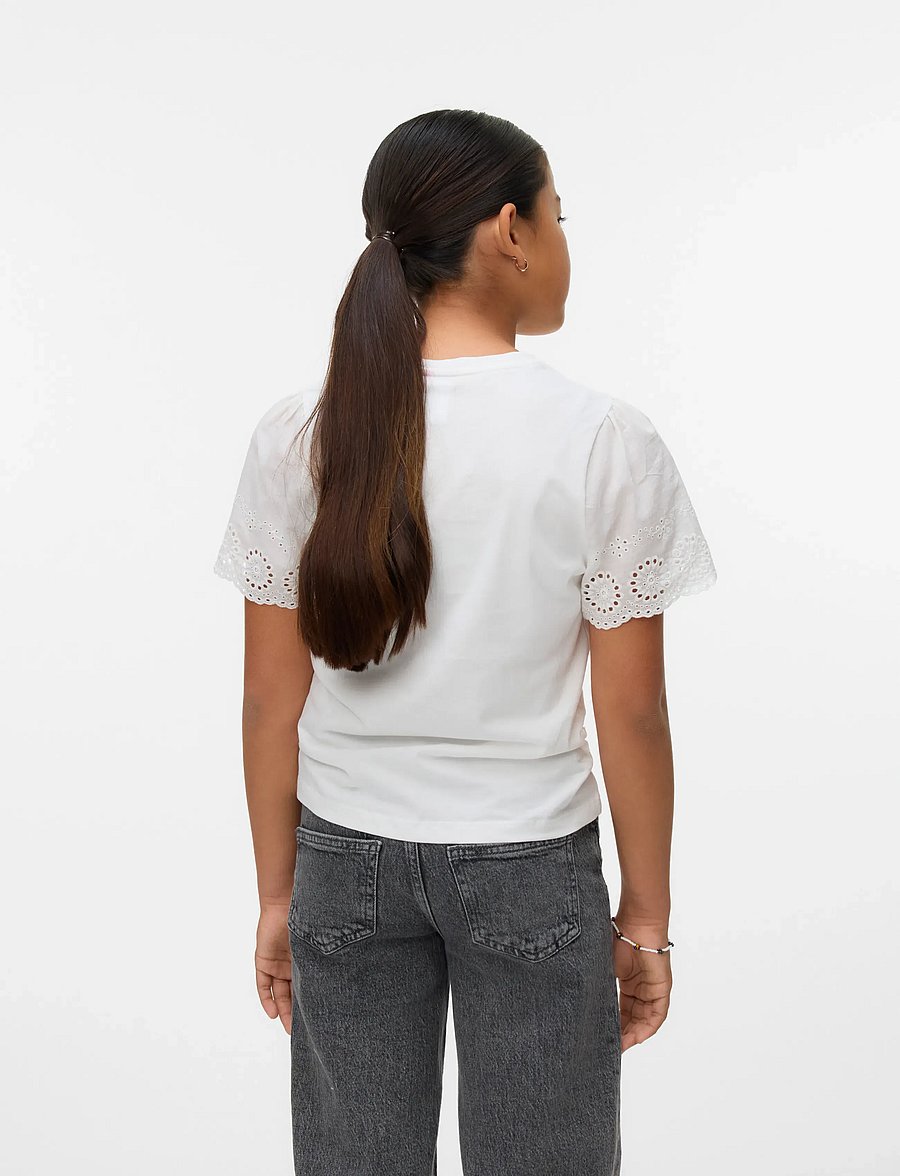 Vero Moda Girl - VMEMILY SS O-NECK TOP JRS GIRL NOOS - t-shirts à manches courtes - snow white - 2