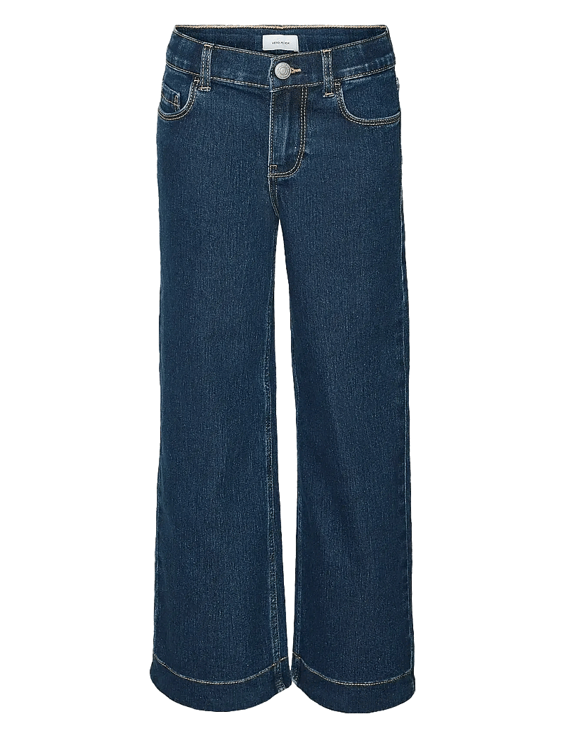 Vero Moda Girl - VMDAISY HR WIDE DNM JNS VI3440 GIRL NOOS - brede jeans - dark blue denim - 0