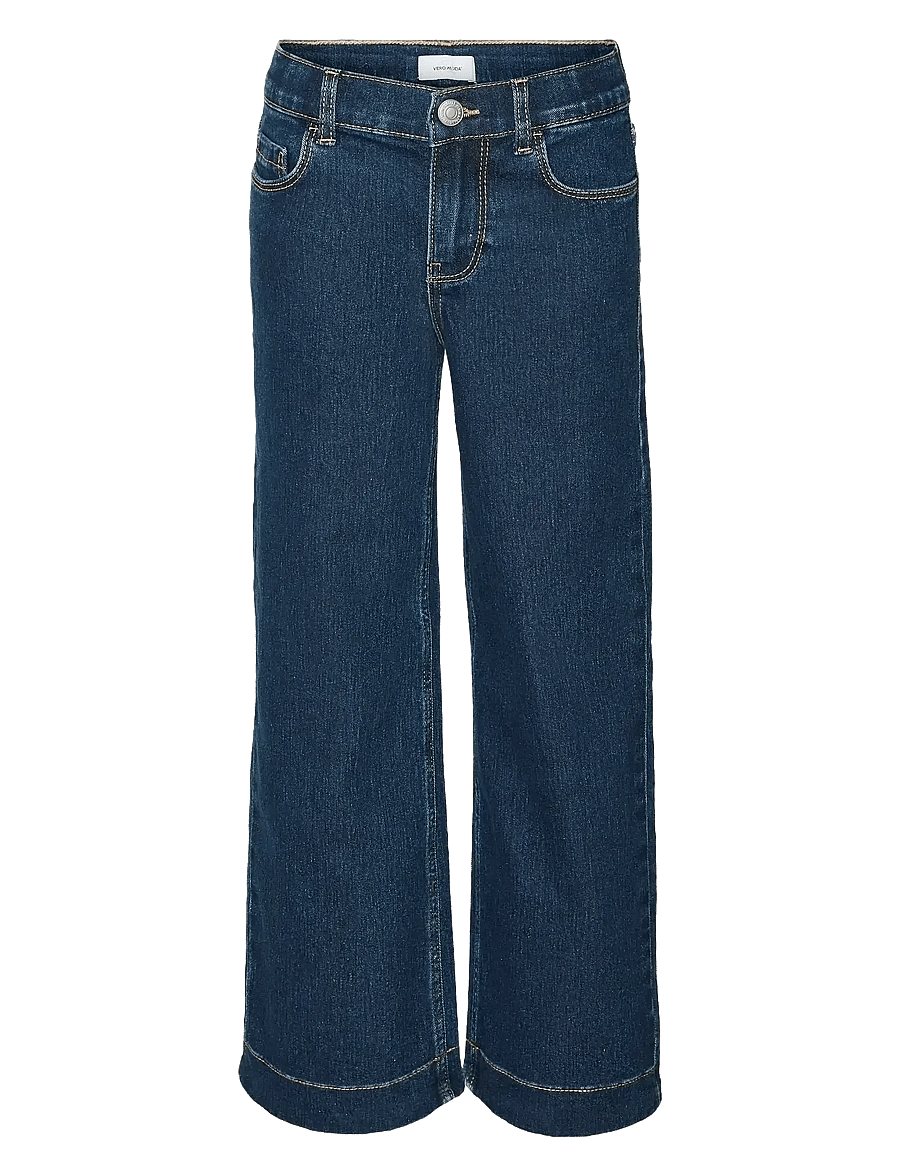 Vero Moda Girl - VMDAISY HR WIDE DNM JNS VI3440 GIRL NOOS - pantalons larges - dark blue denim - 0